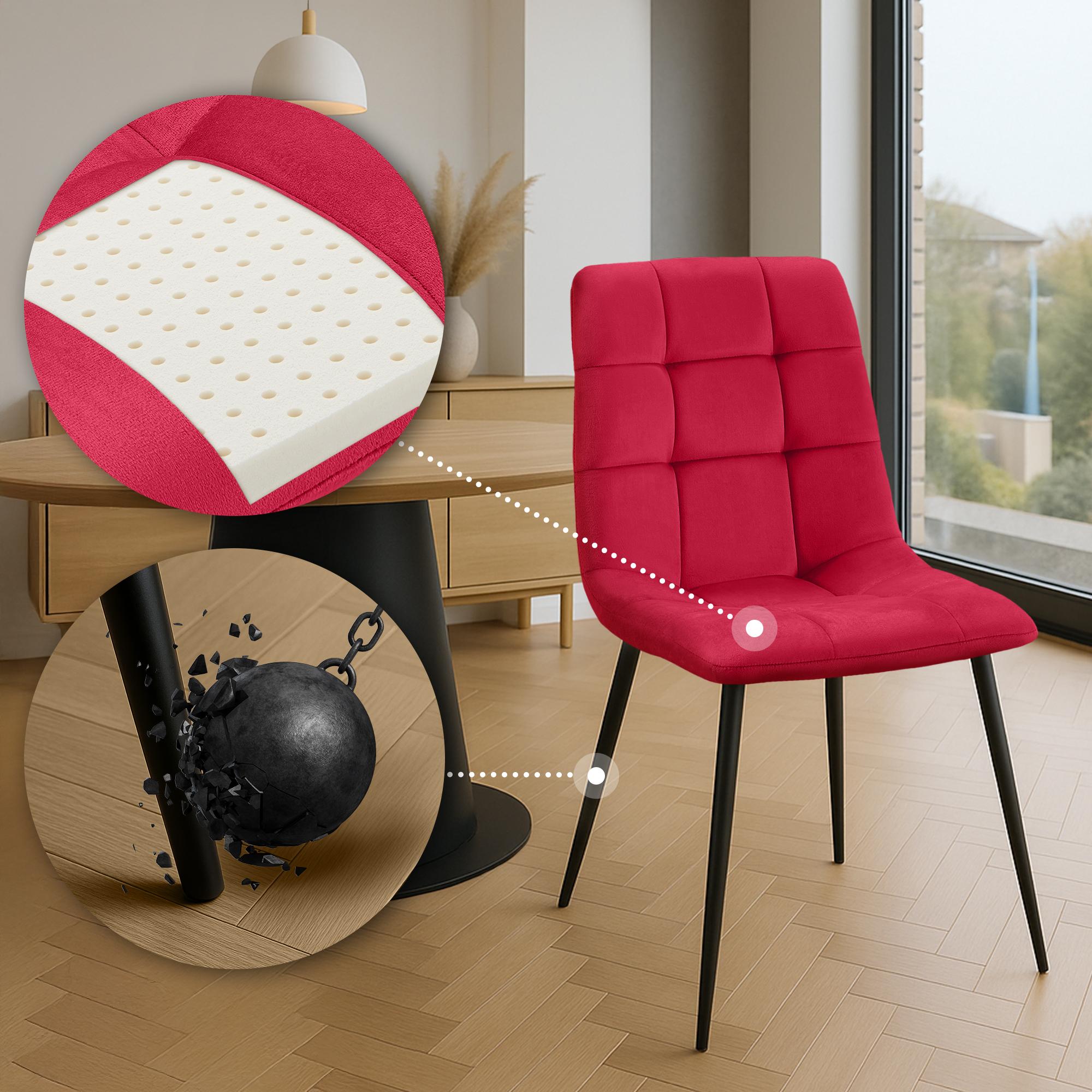 4er Set Esszimmerstuhl Tilde Samt - Image 6