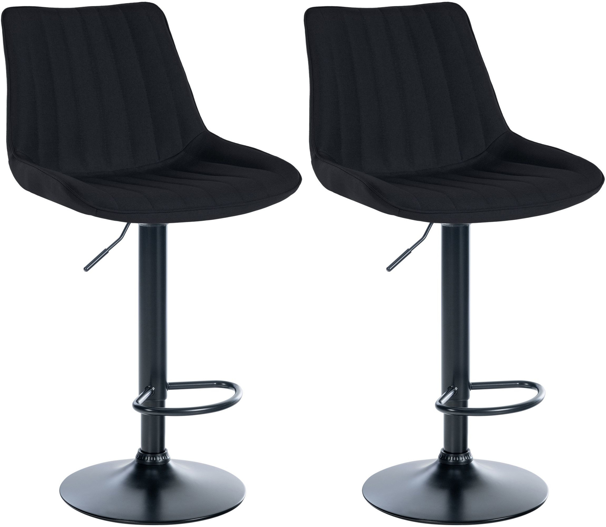 2er Set Barhocker Toni Stoff Schwarz