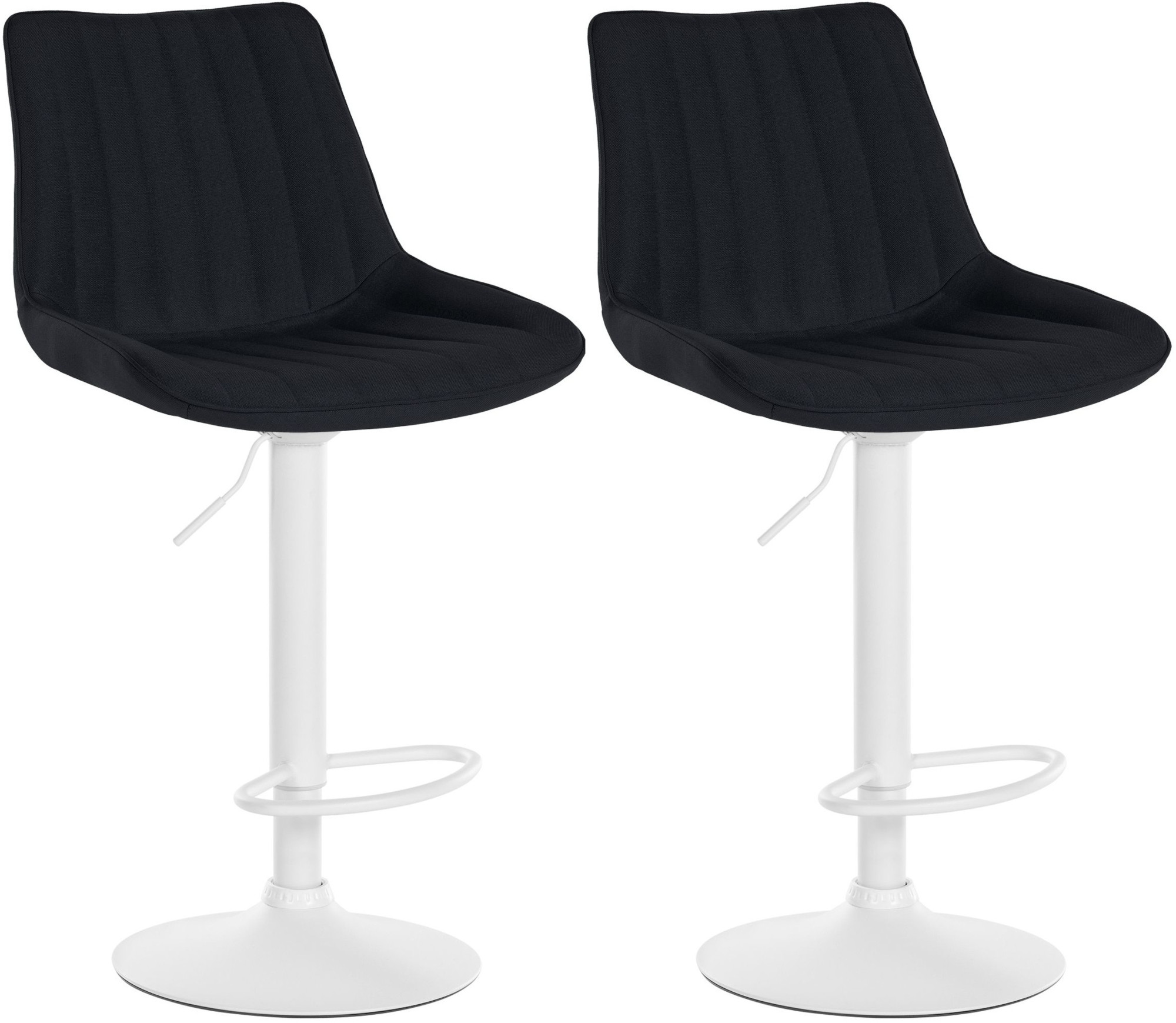 2er Set Barhocker Toni Stoff Weiß