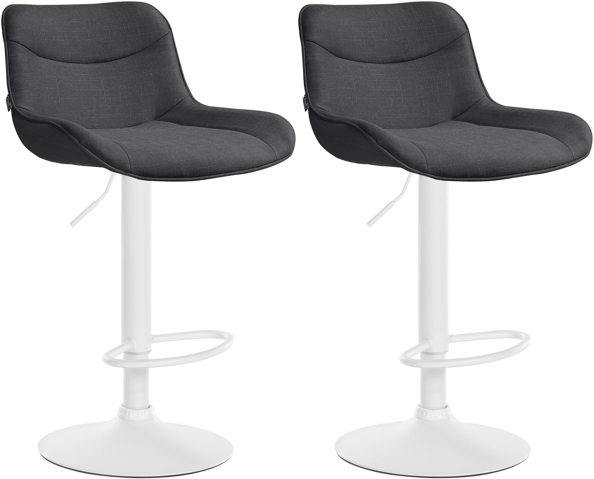 2er Set Barhocker Vonore Stoff Weiß