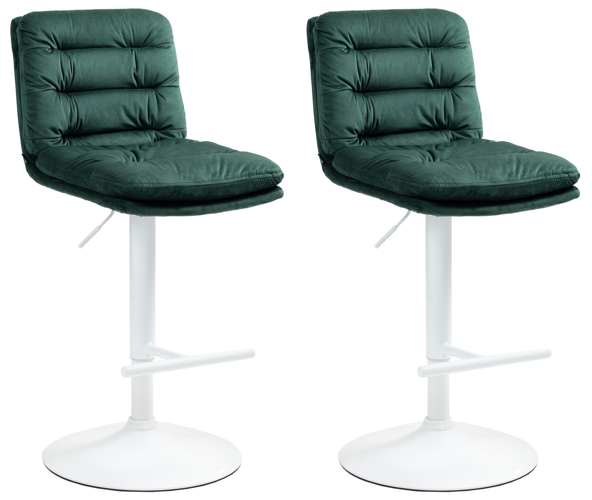 2er Set Barhocker Damar Samt Weiß