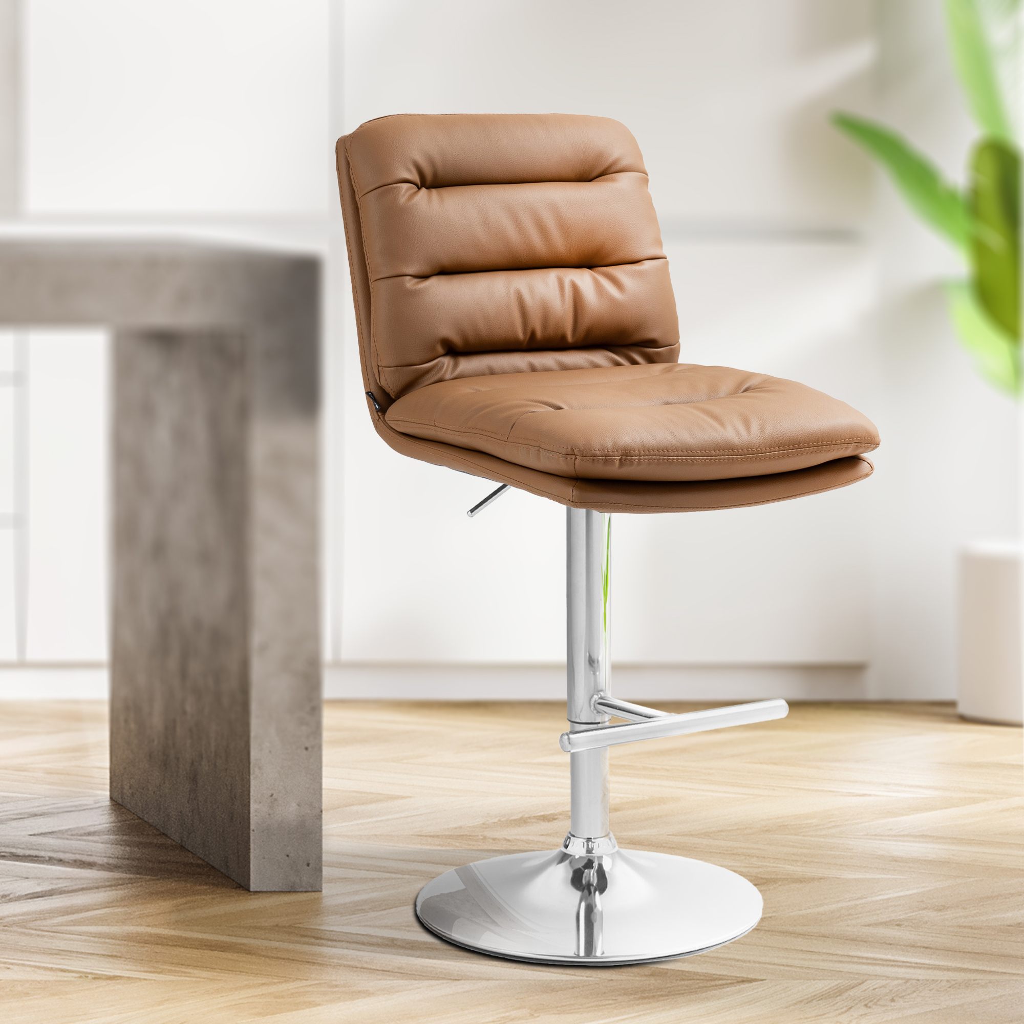 2er Set Barhocker Damar Kunstleder Chrom - Image 3