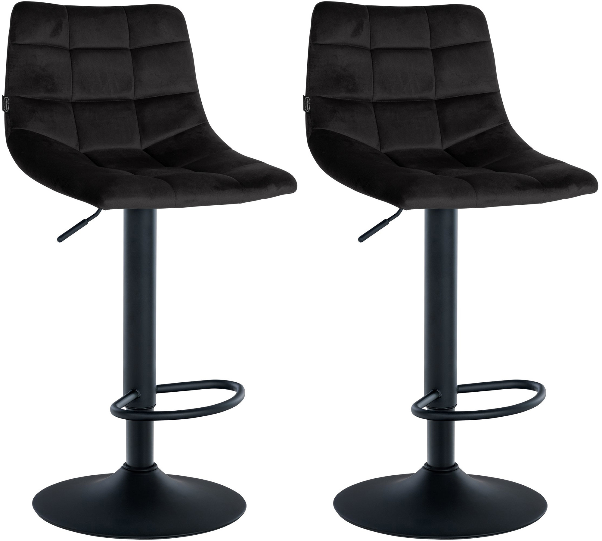 2er Set Barhocker Jerry Samt Schwarz