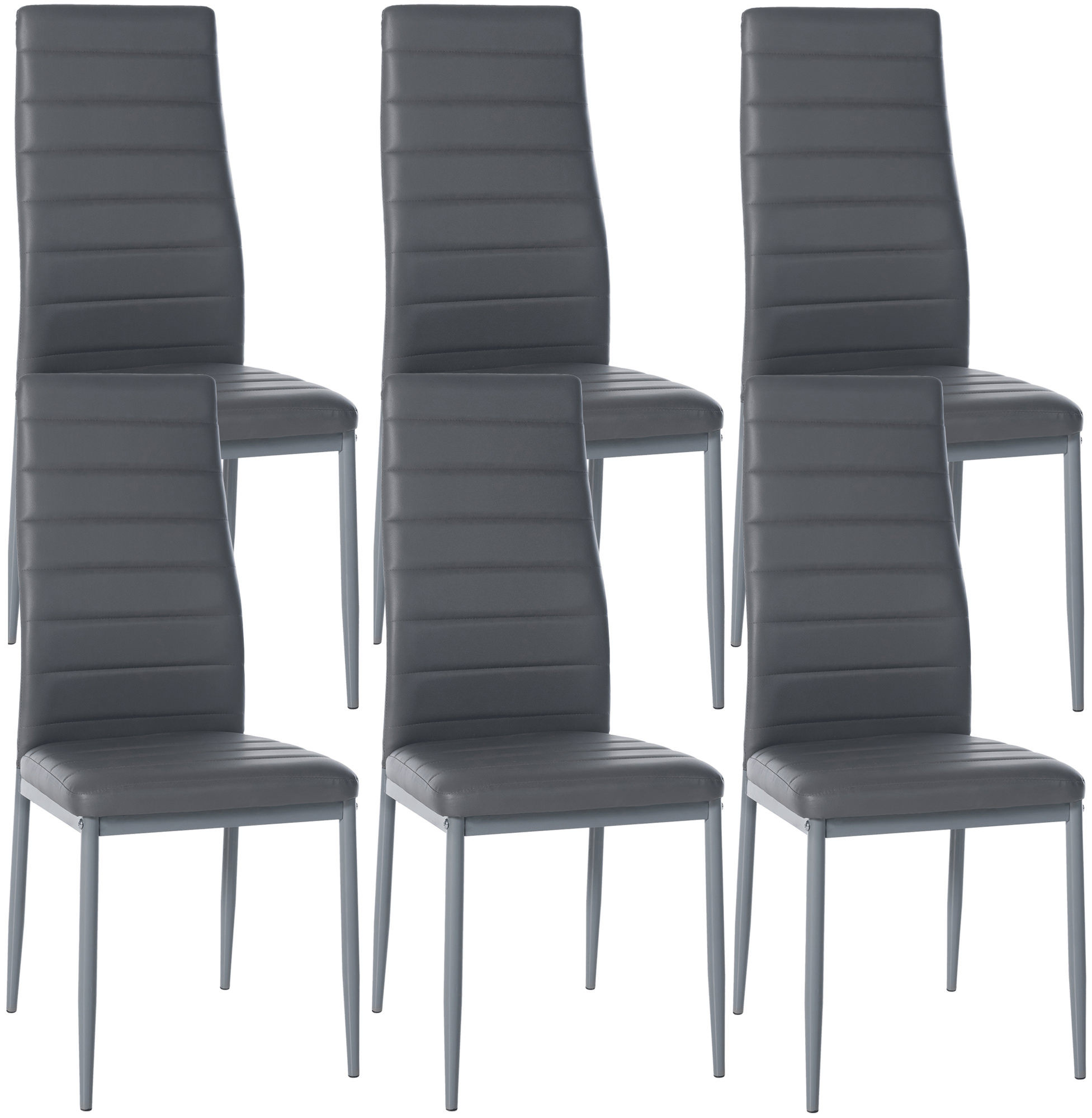6er Set Esszimmerstühle Mayfair Kunstleder