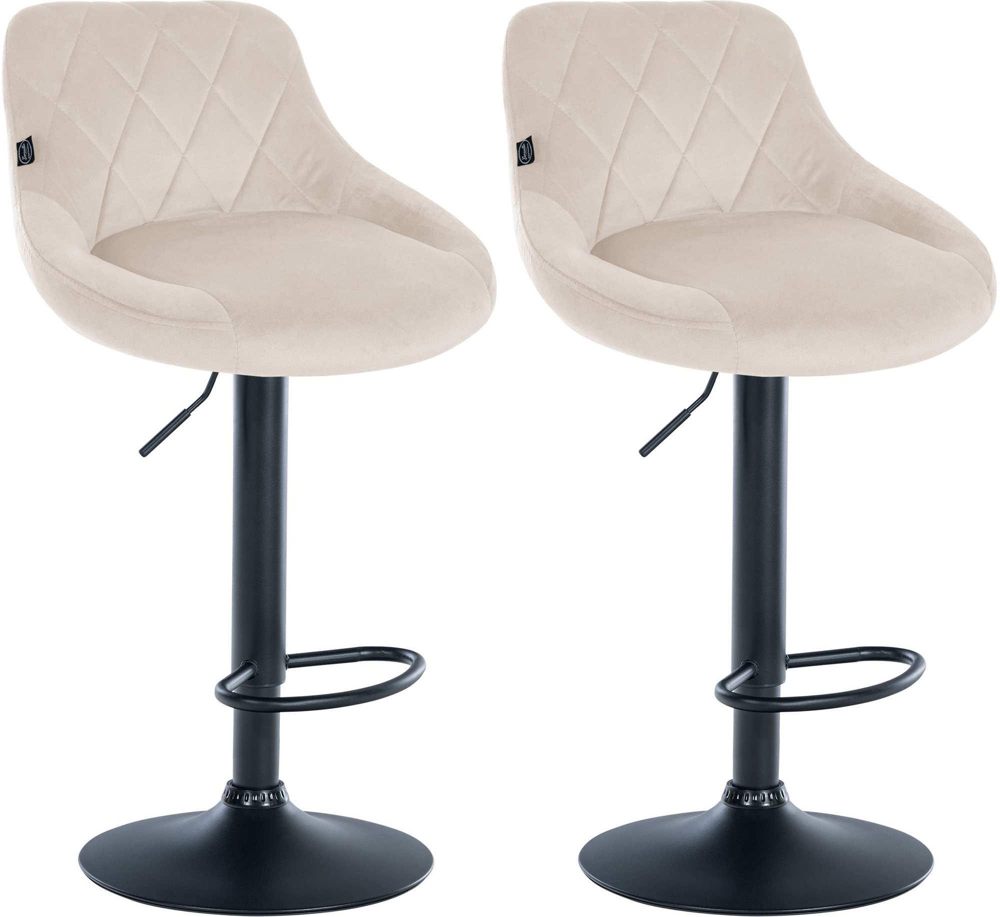 2er Set Barhocker Lazio Samt Schwarz