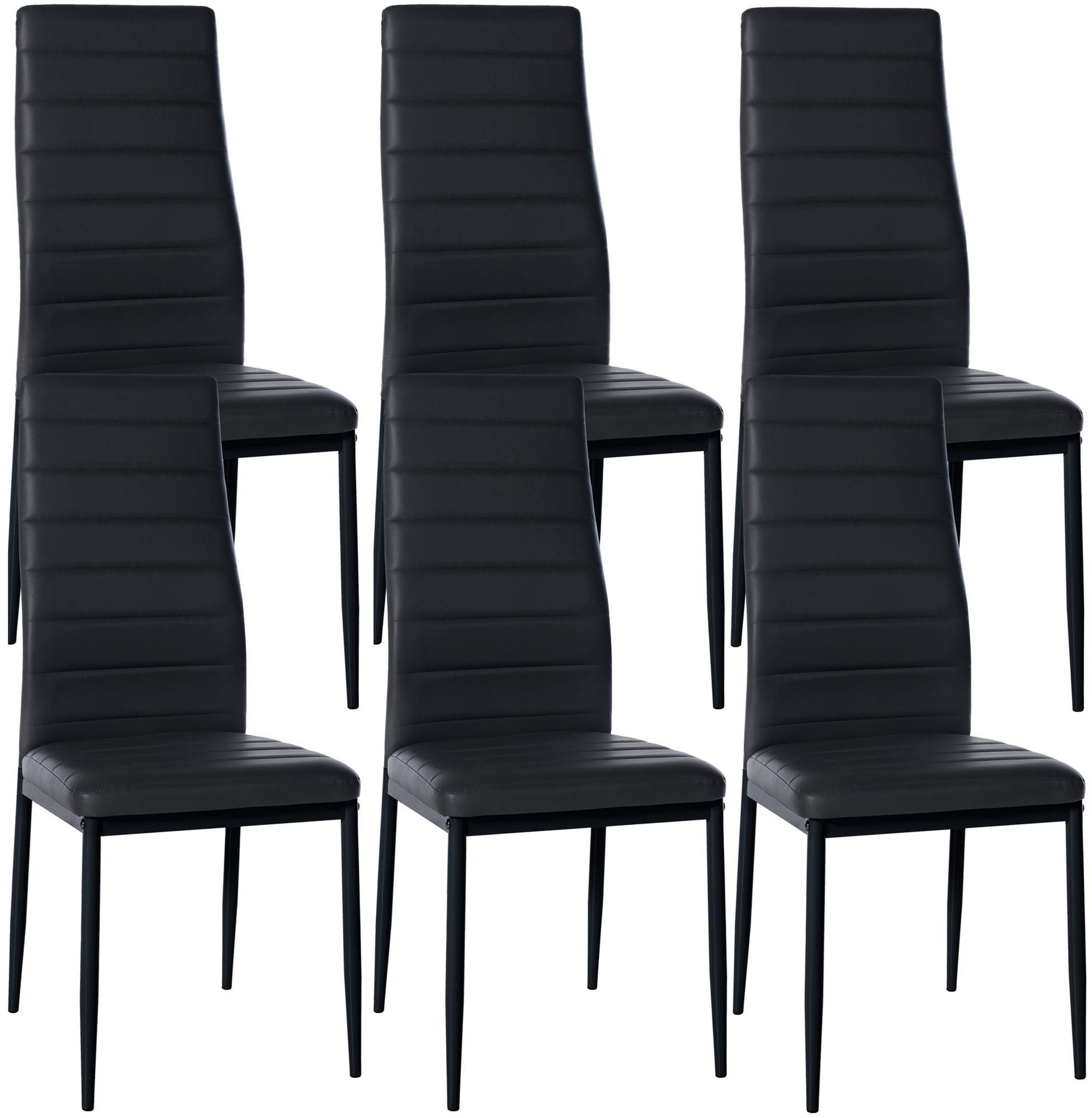 6er Set Esszimmerstühle Mayfair Kunstleder