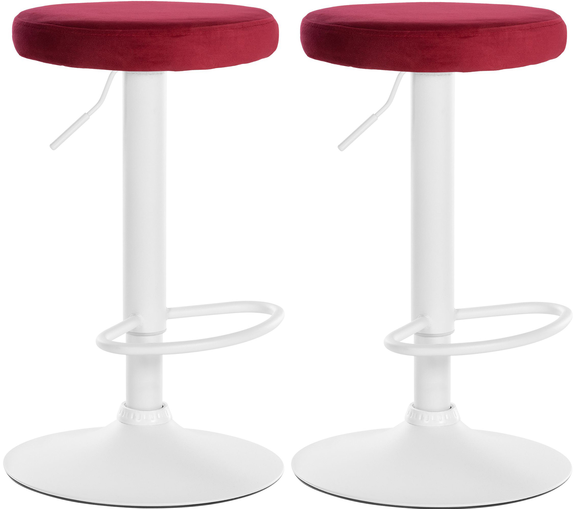 2er Set Barhocker Ponte Samt Weiß