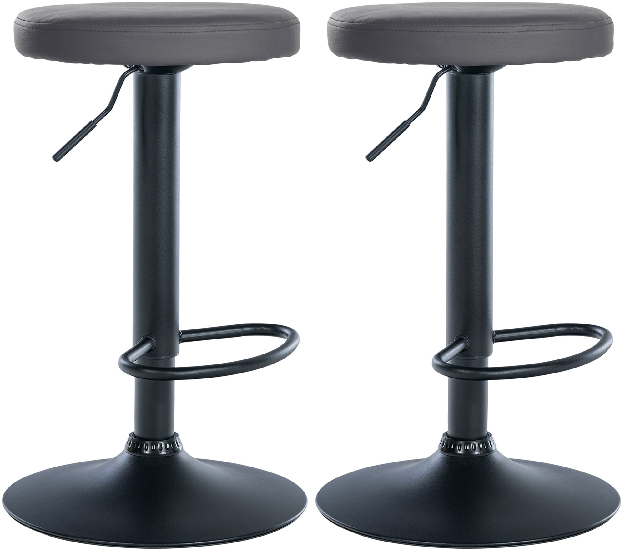 2er Set Barhocker Ponte Kunstleder Schwarz