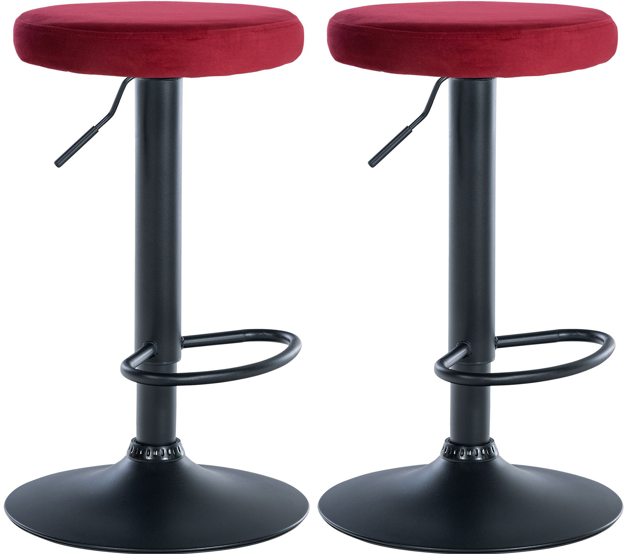 2er Set Barhocker Ponte Samt Schwarz