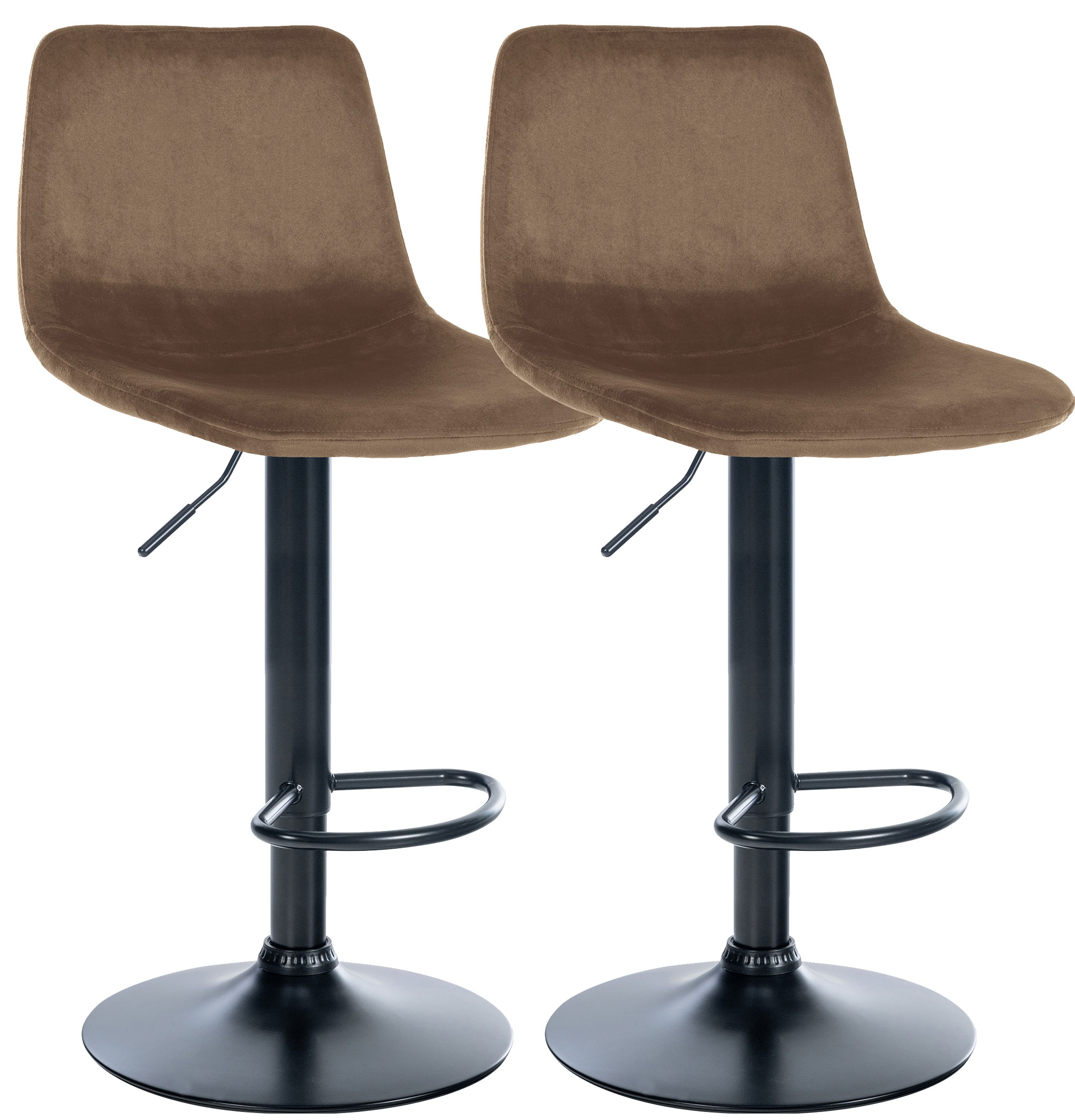 2er Set Barhocker Divo Samt Schwarz