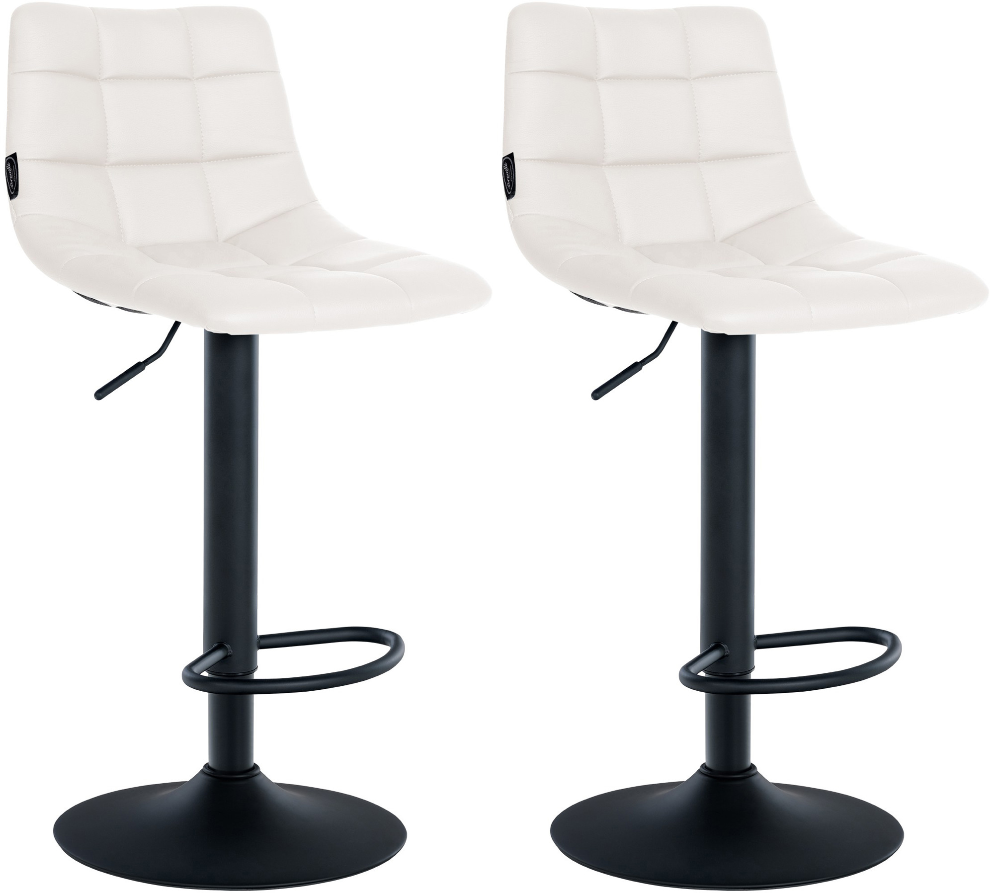 2er Set Barhocker Jerry Kunstleder Schwarz
