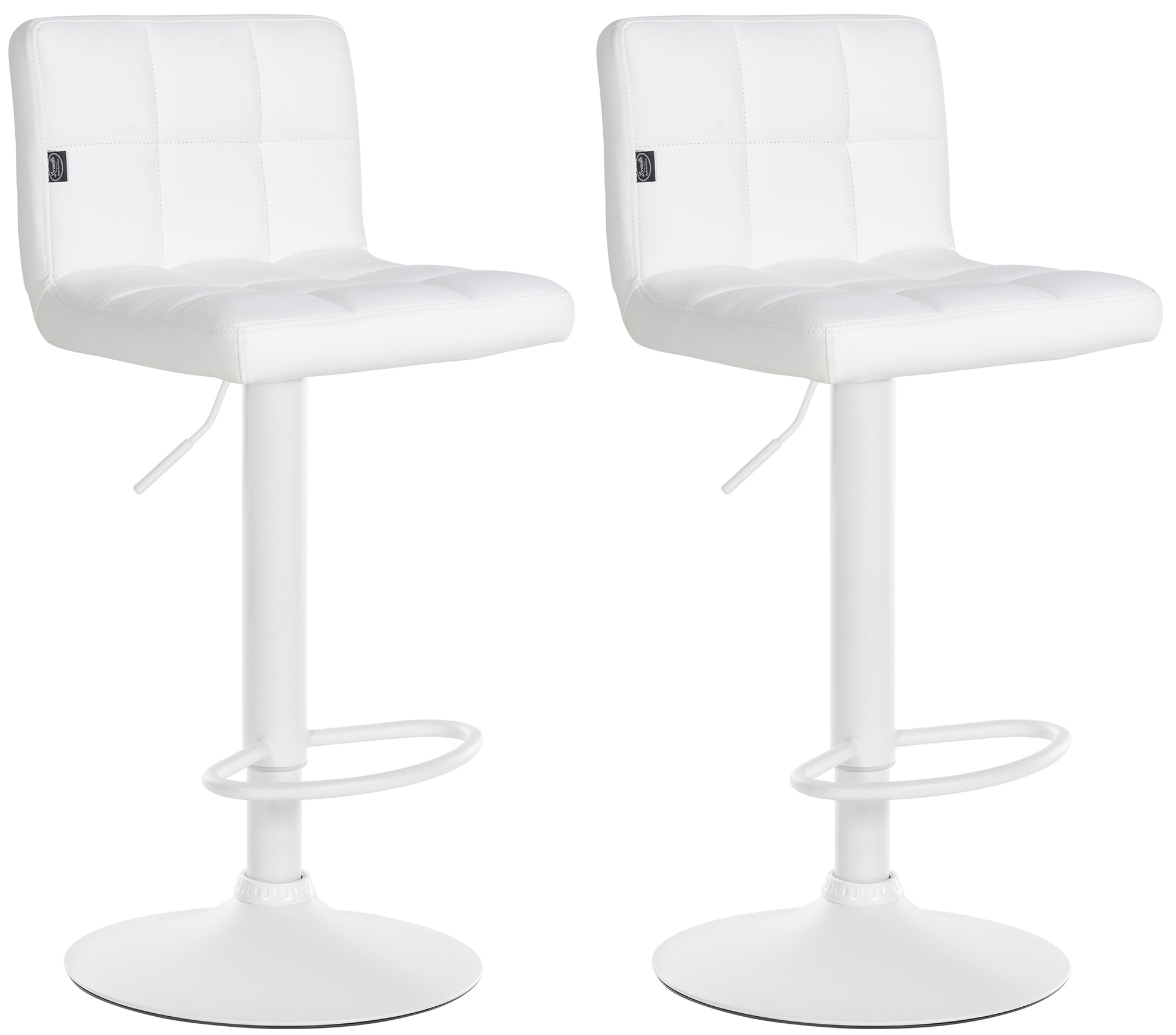 2er Set Barhocker Feni Kunstleder Weiß