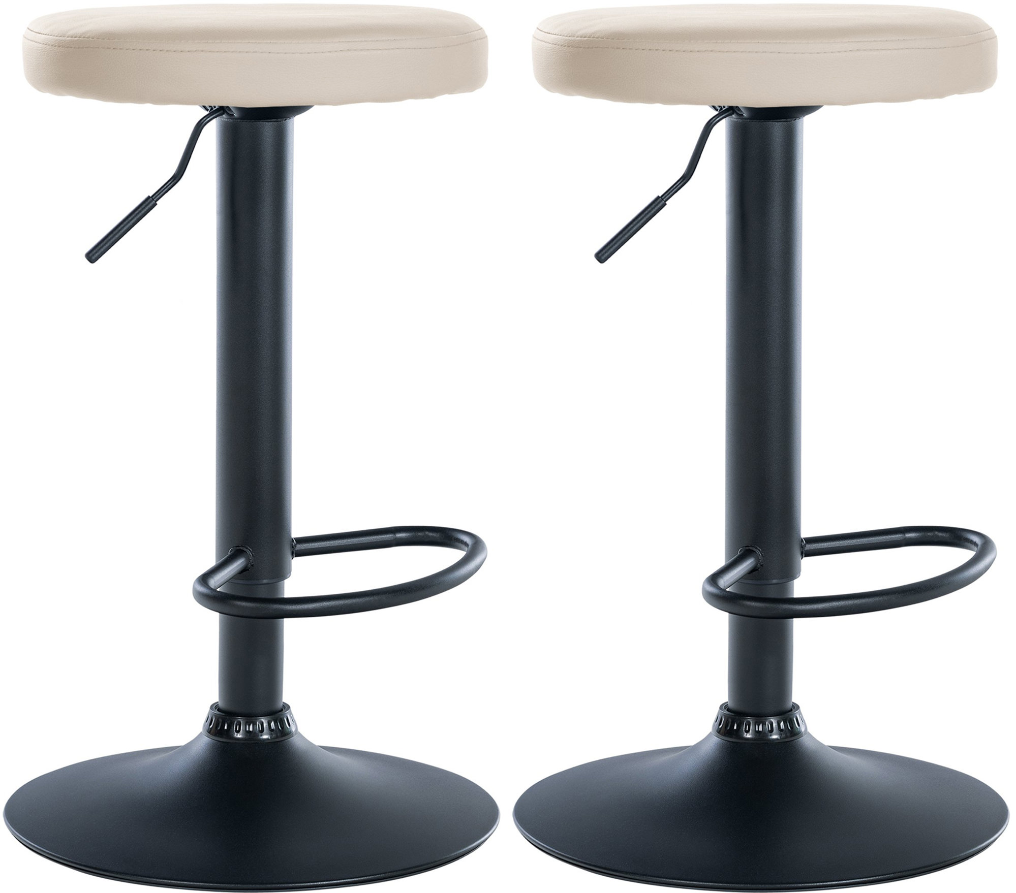 2er Set Barhocker Ponte Kunstleder Schwarz