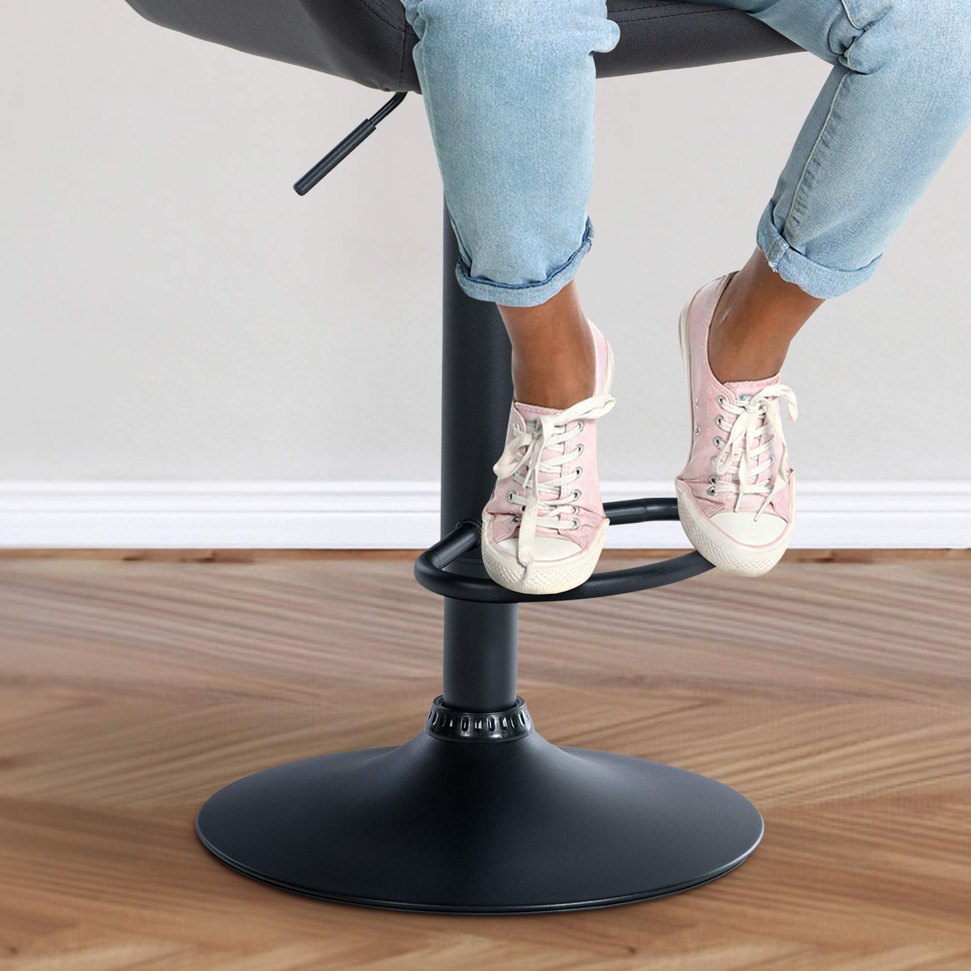 2er Set Barhocker Braga Samt Schwarz - Image 5