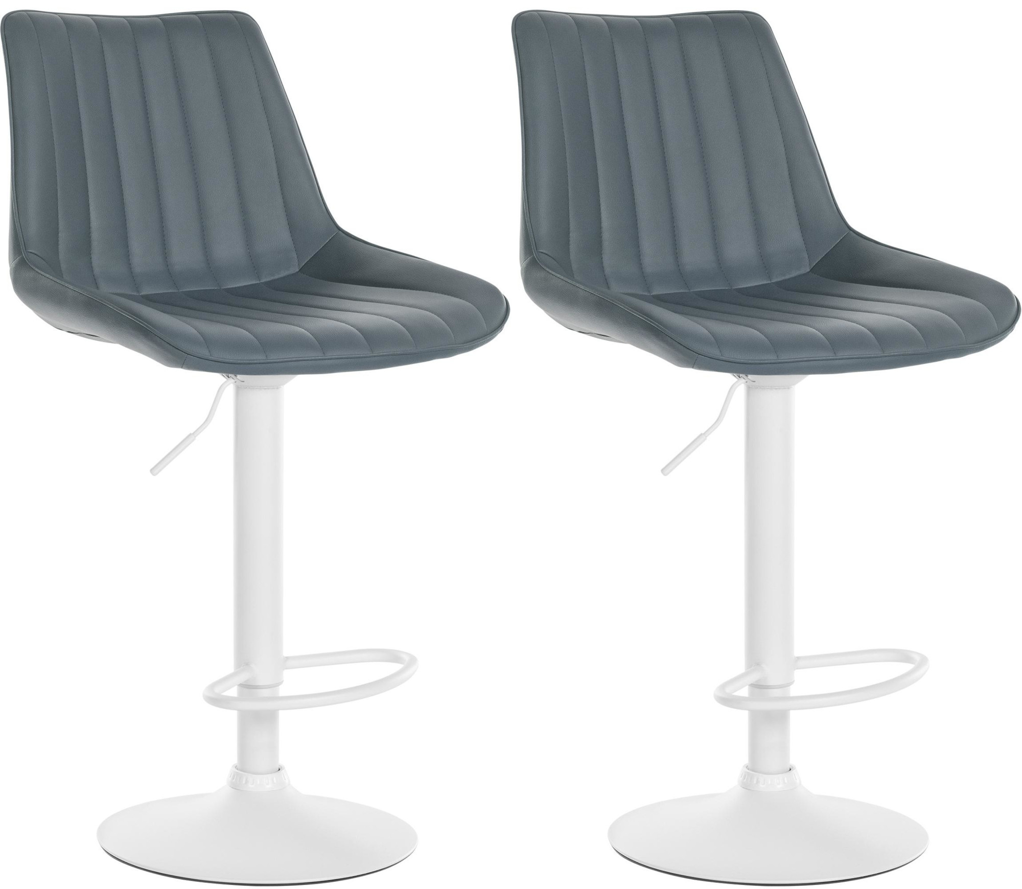 2er Set Barhocker Toni Kunstleder Weiß