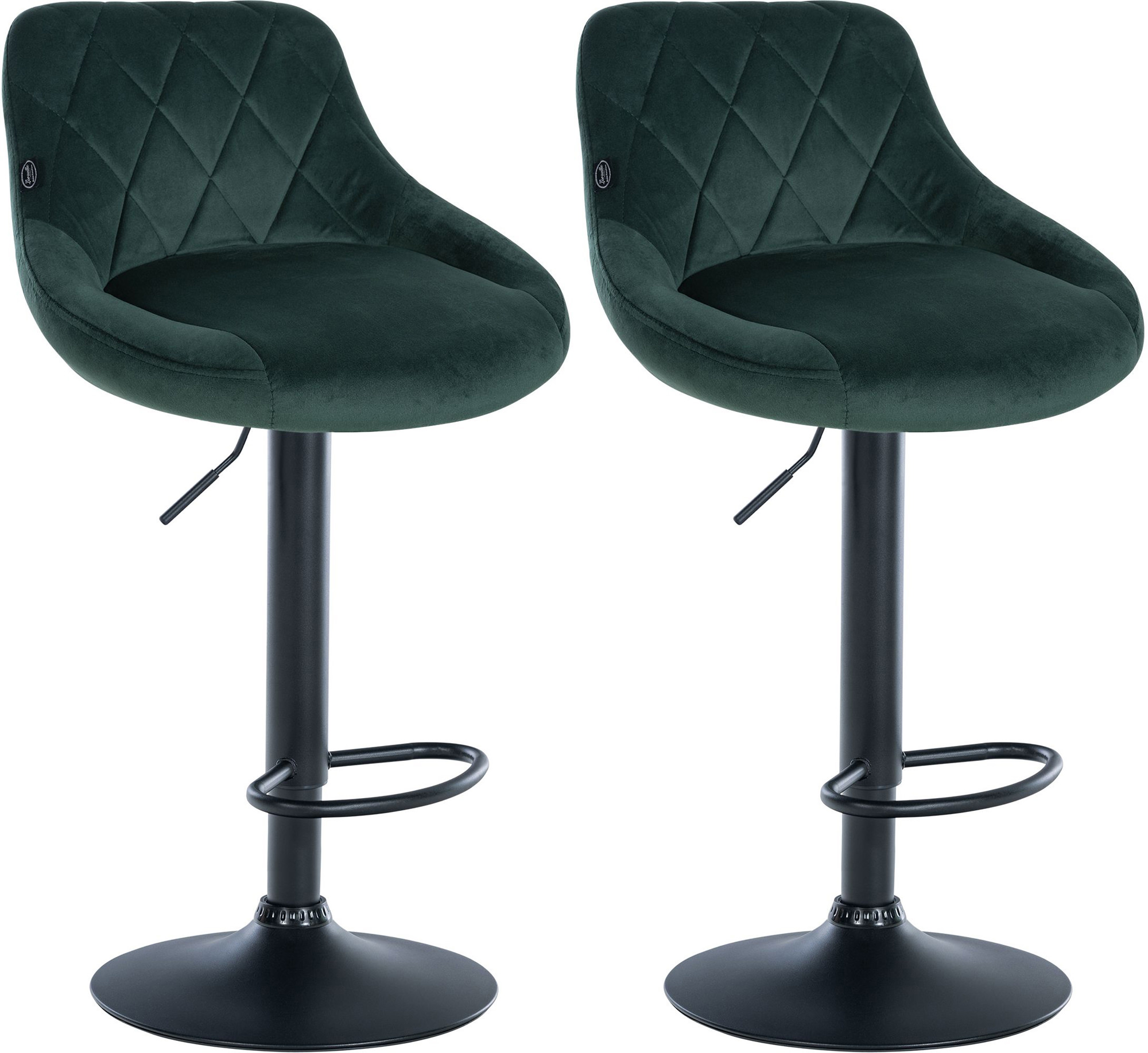2er Set Barhocker Lazio Samt Schwarz