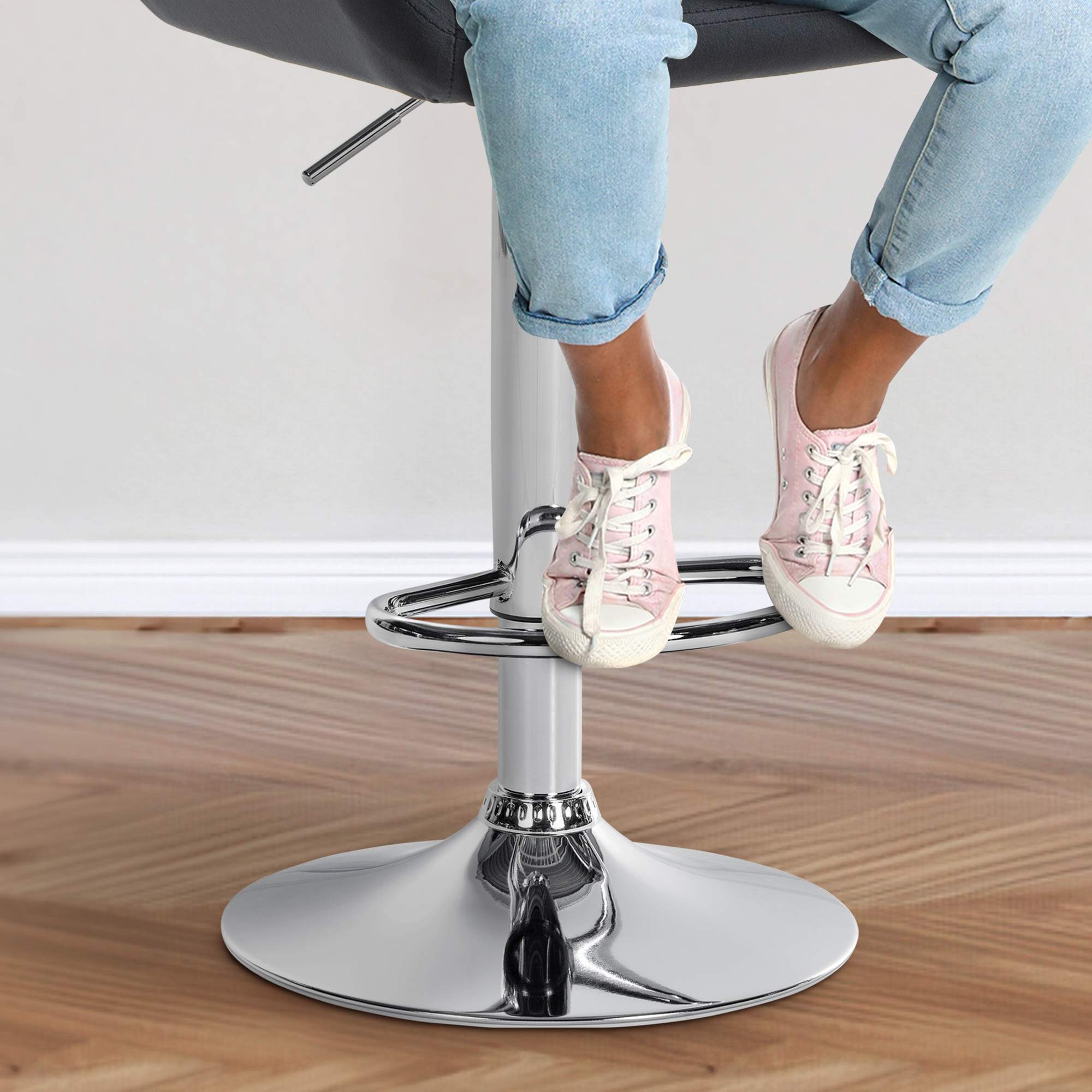 2er Set Barhocker Braga Samt Chrom - Image 4