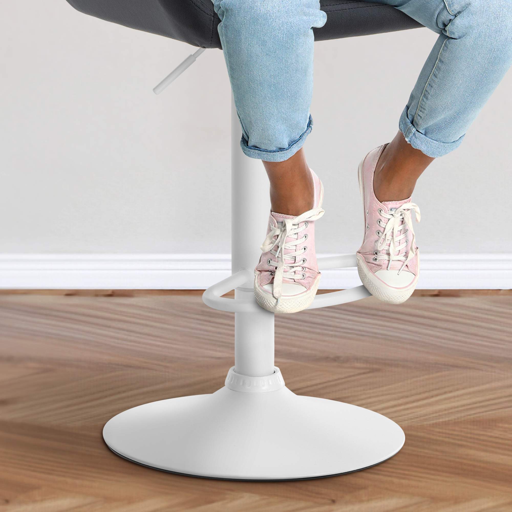 2er Set Barhocker Braga Samt Weiß - Image 5