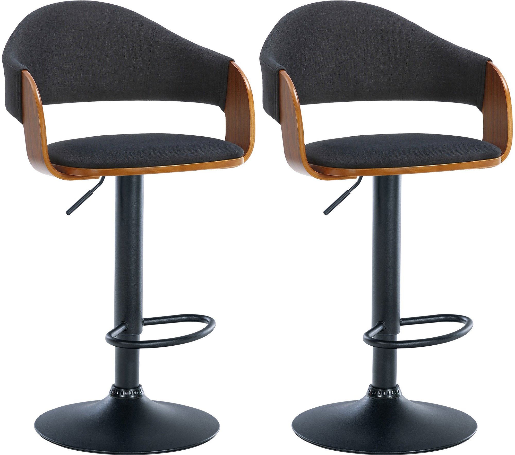 2er Set Barhocker Nilse Stoff Schwarz