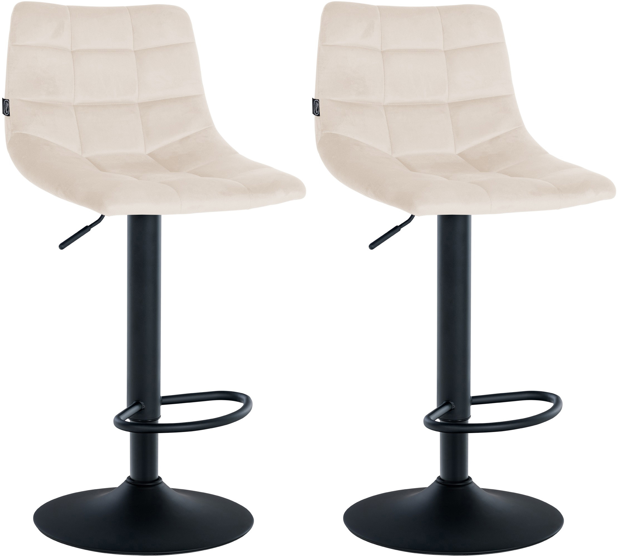 2er Set Barhocker Jerry Samt Schwarz