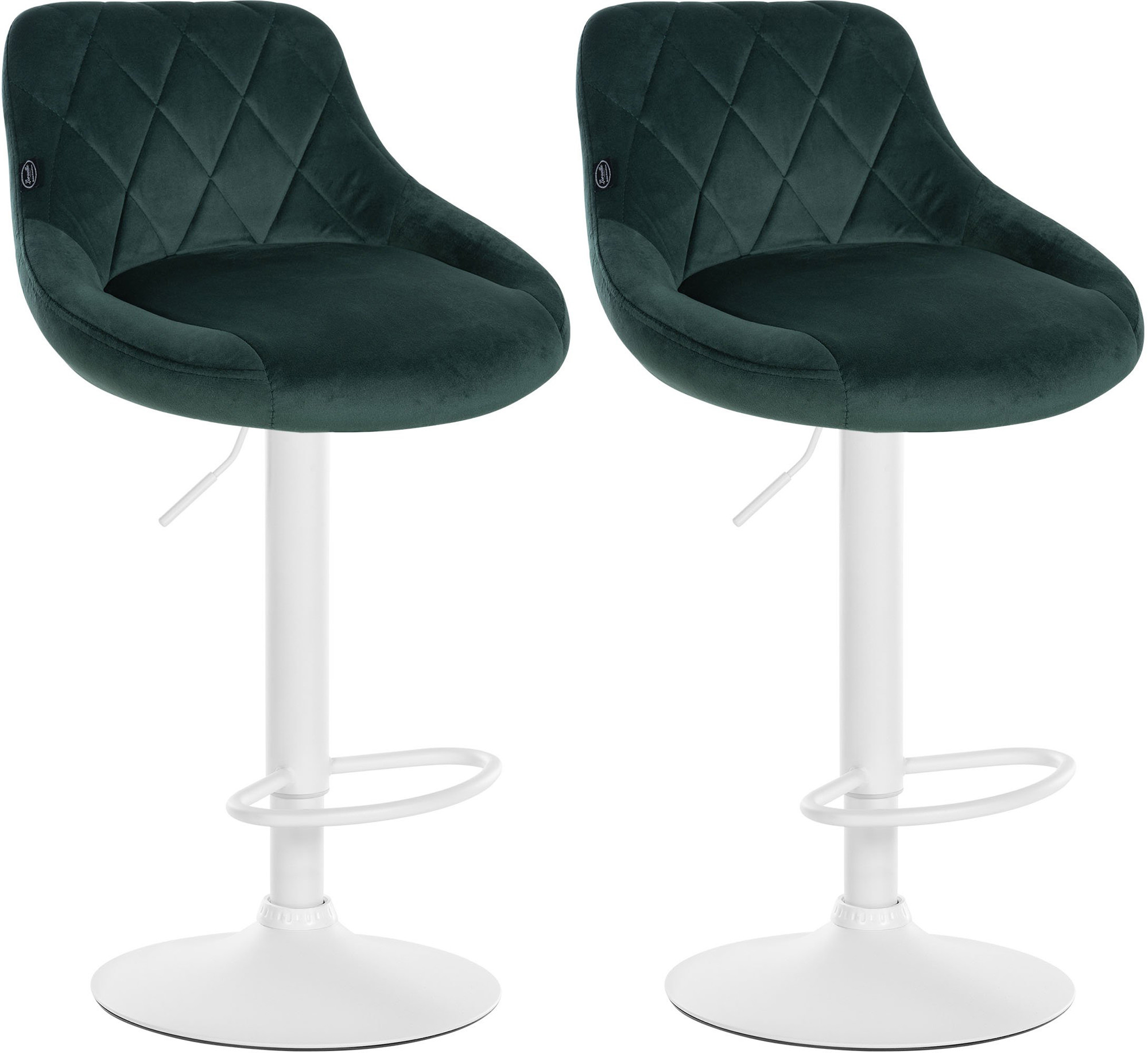 2er Set Barhocker Lazio Samt Weiß