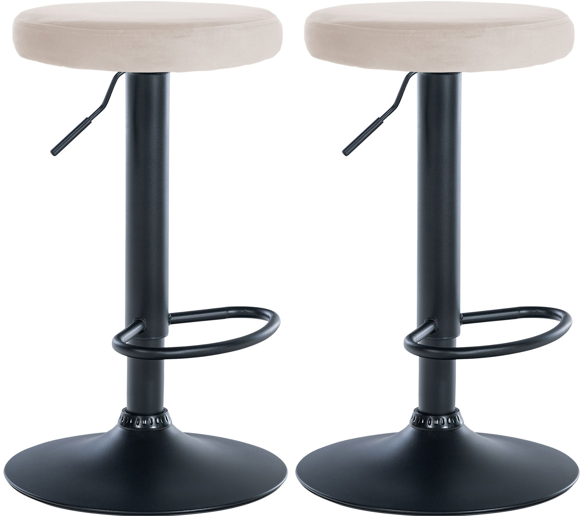 2er Set Barhocker Ponte Samt Schwarz