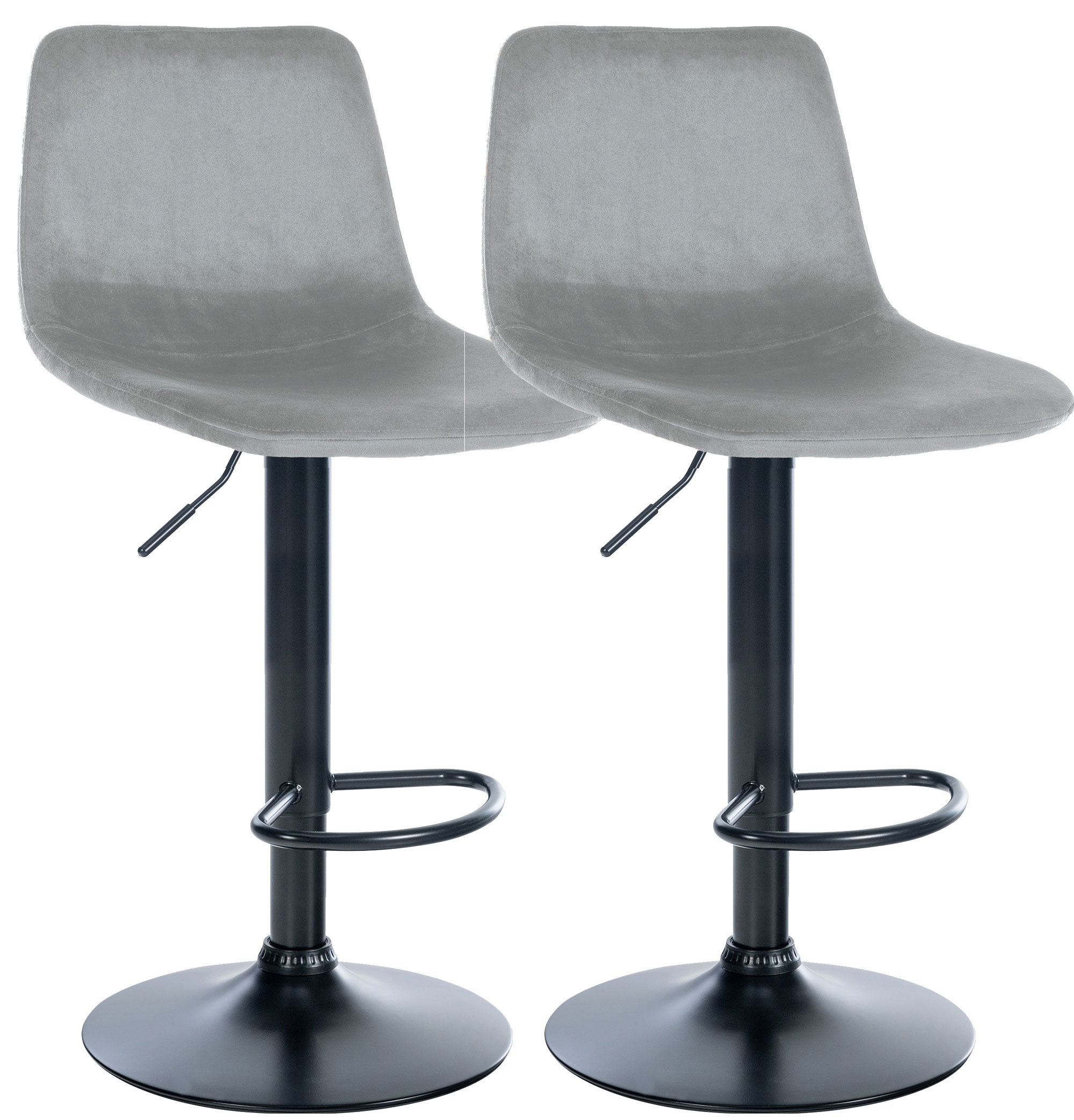 2er Set Barhocker Divo Samt Schwarz