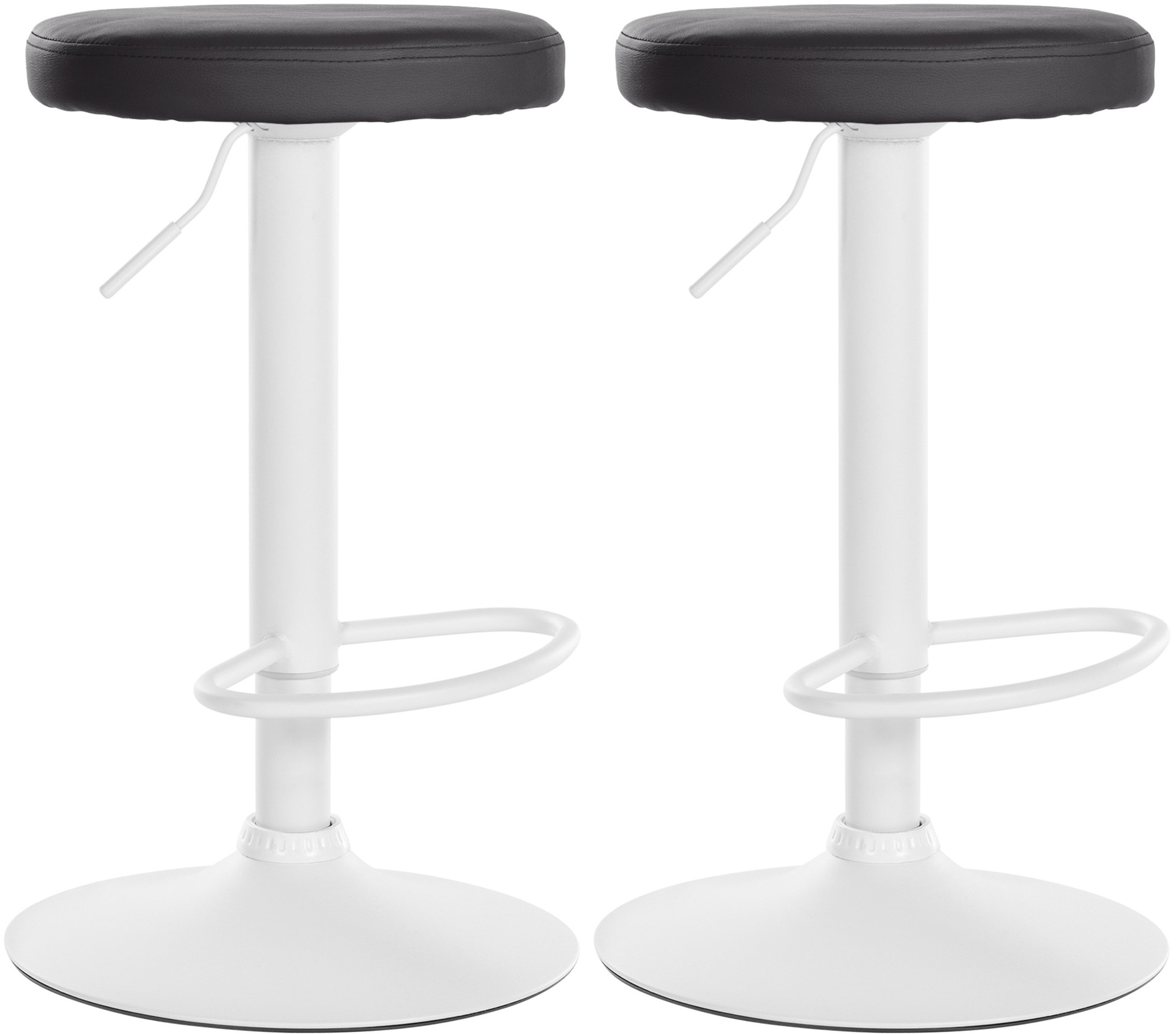 2er Set Barhocker Ponte Kunstleder Weiß