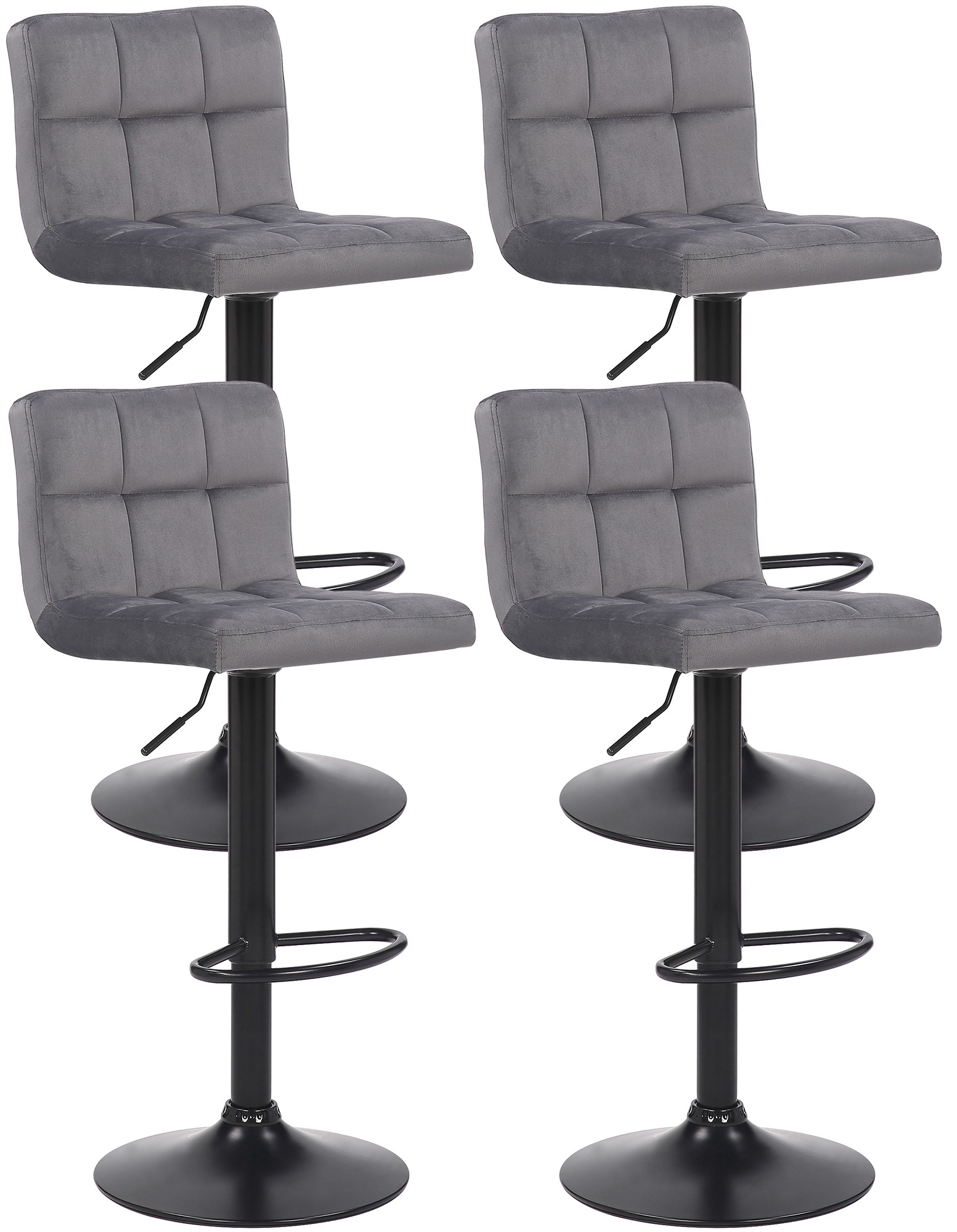 4er Set Barhocker Feni Samt