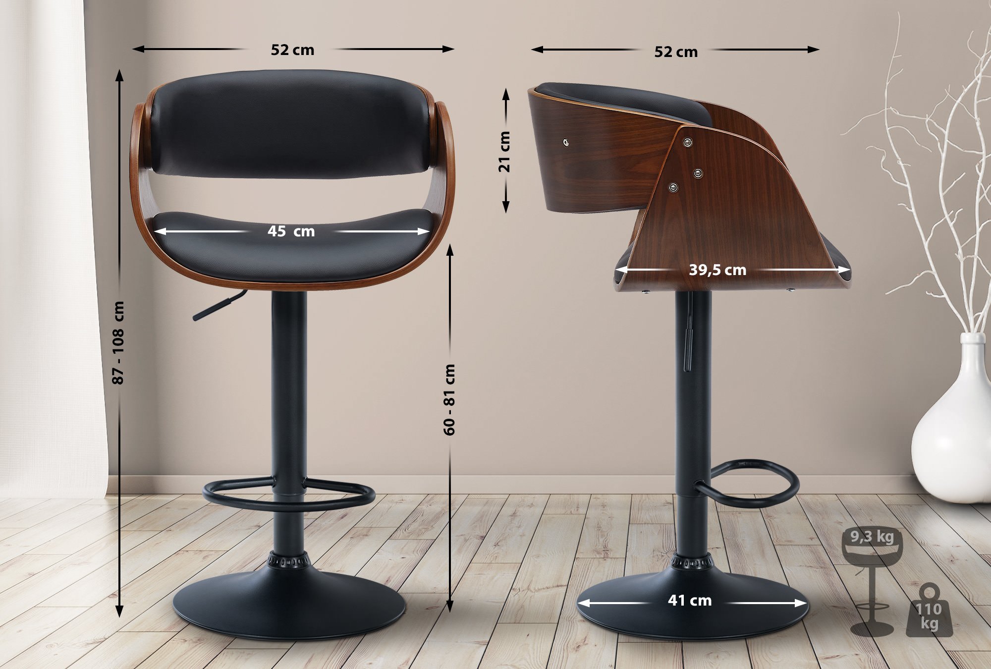 2er Set Barhocker Portmore Kunstleder B - Image 3