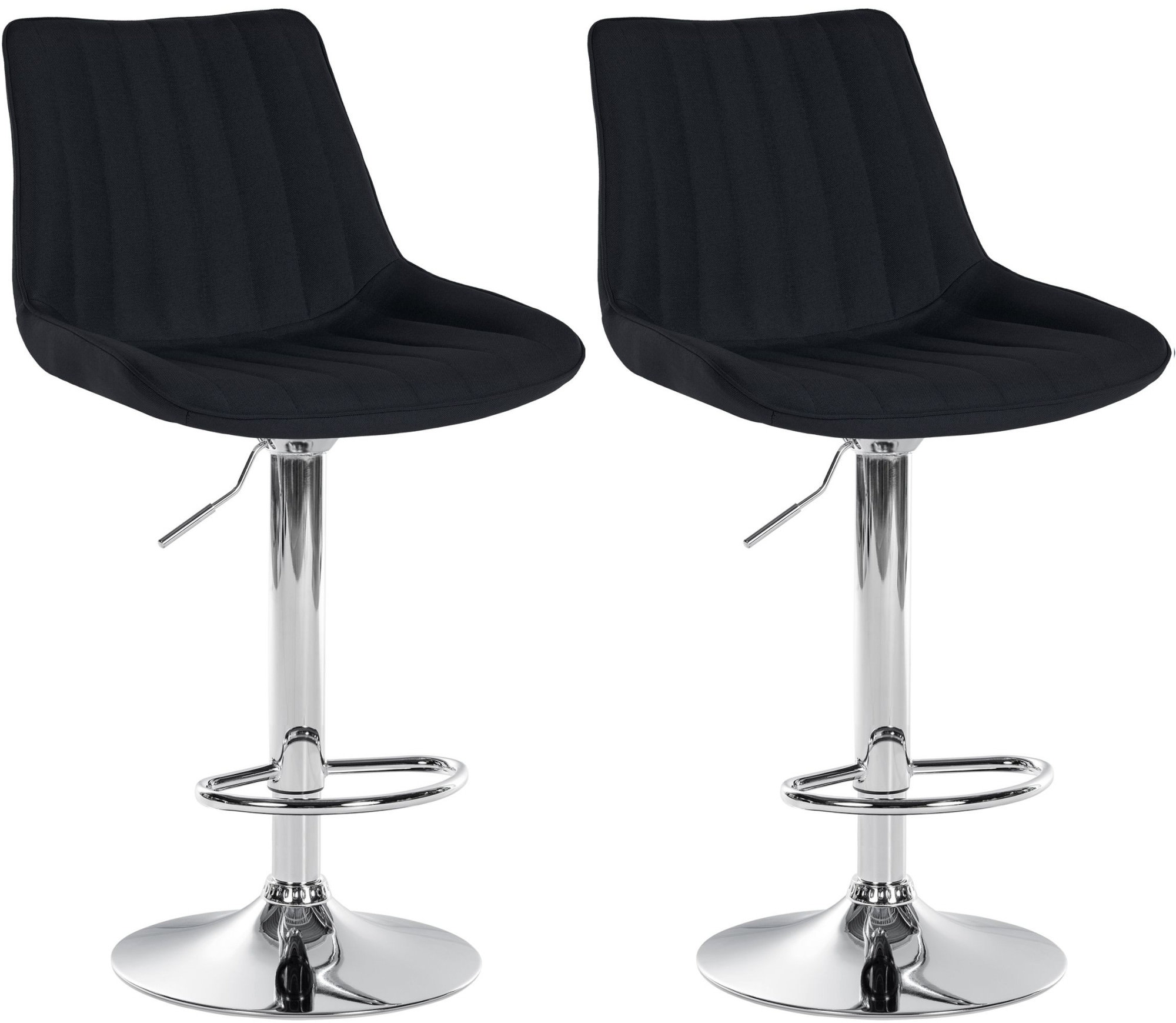 2er Set Barhocker Toni Stoff Chrom