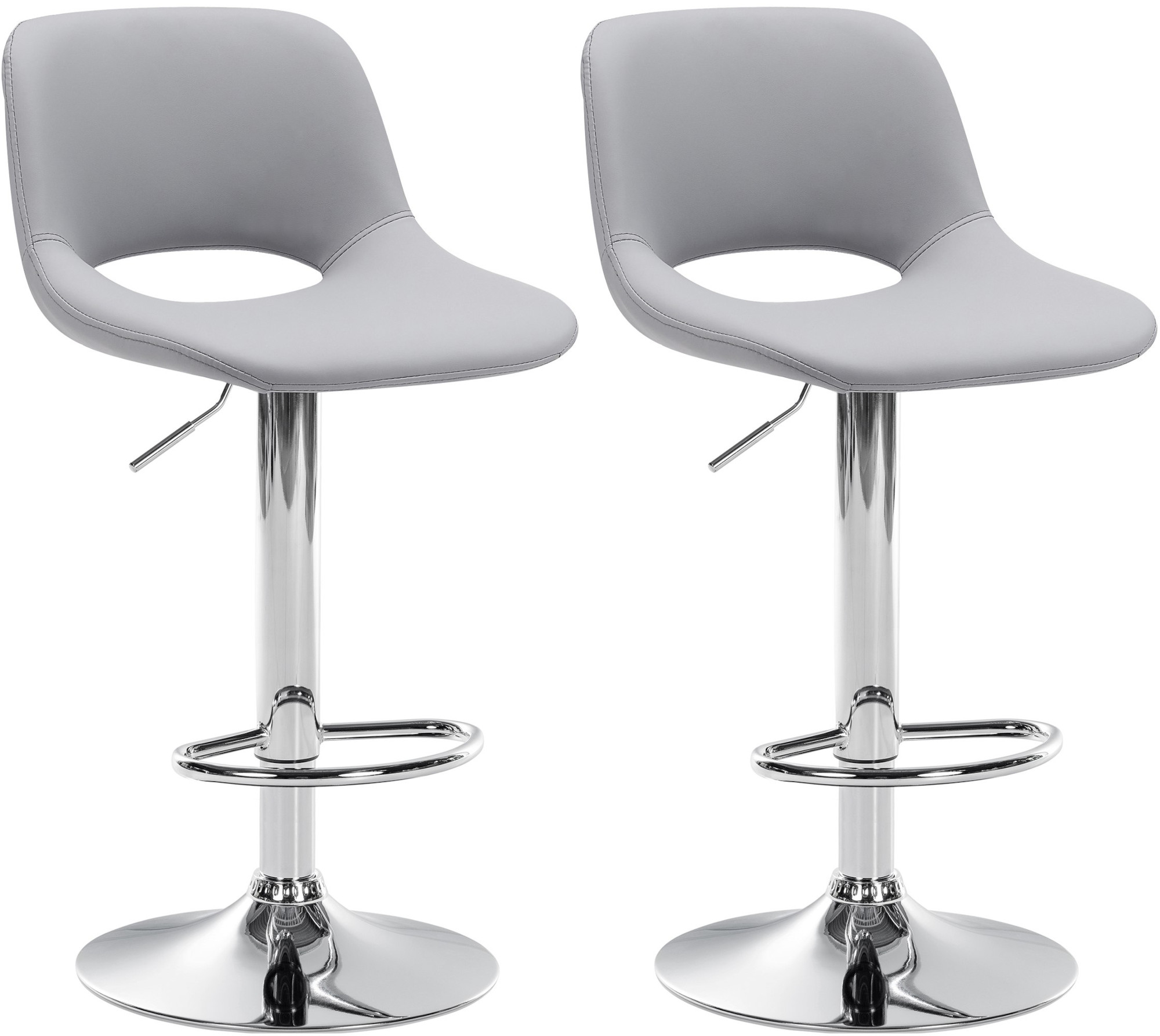 2er Set Barhocker Camden Kunstleder Chrom - Image 4