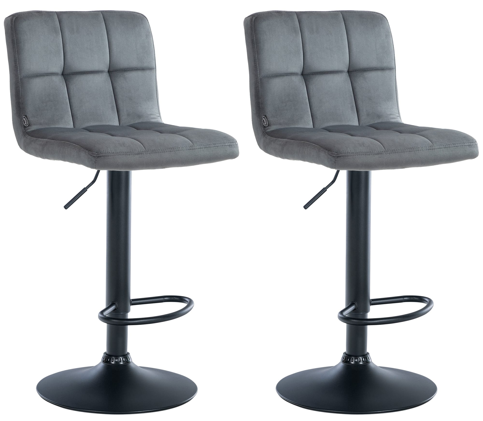 2er Set Barhocker Peru Samt Schwarz