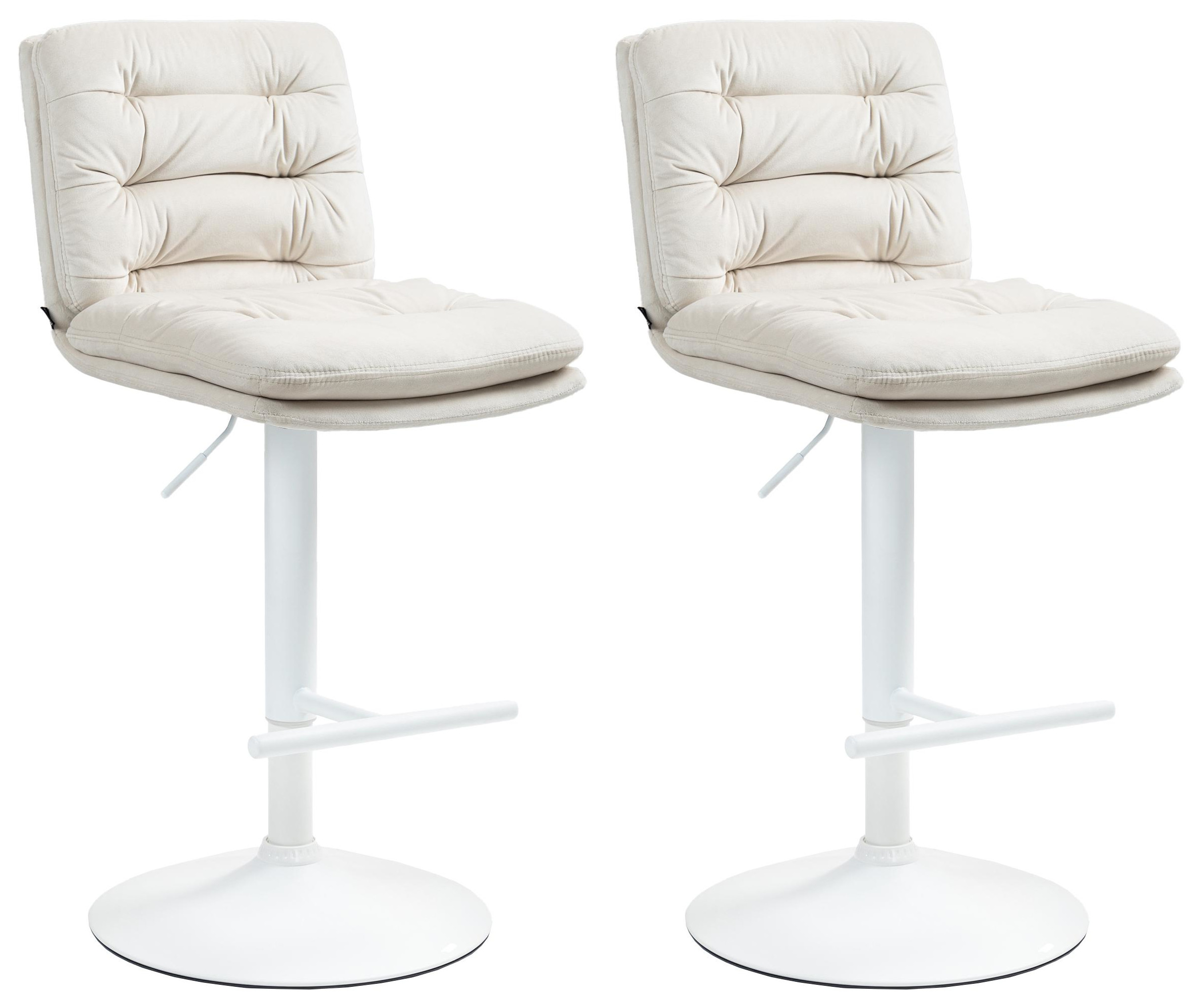 2er Set Barhocker Damar Samt Weiß