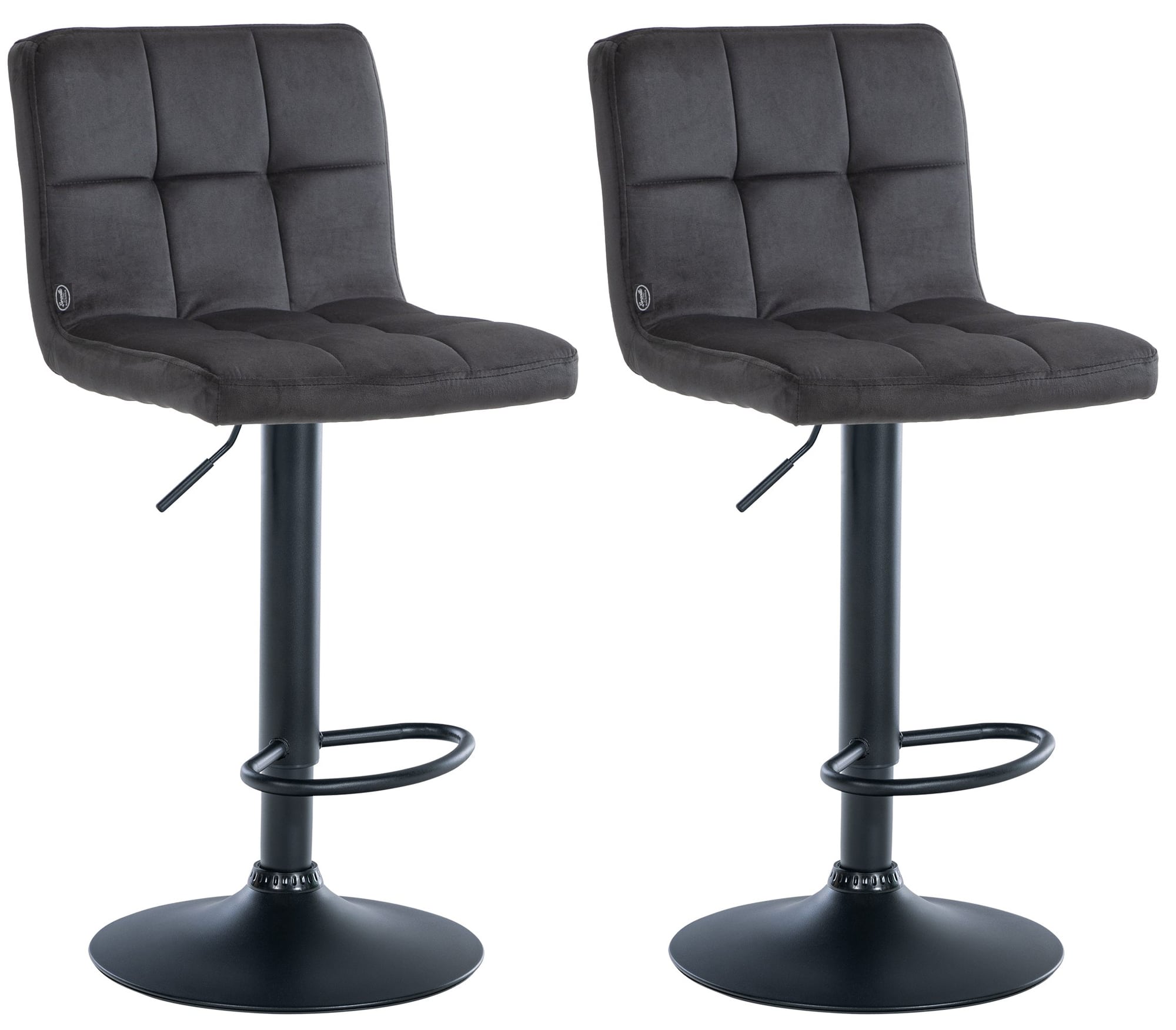 2er Set Barhocker Peru Samt Schwarz