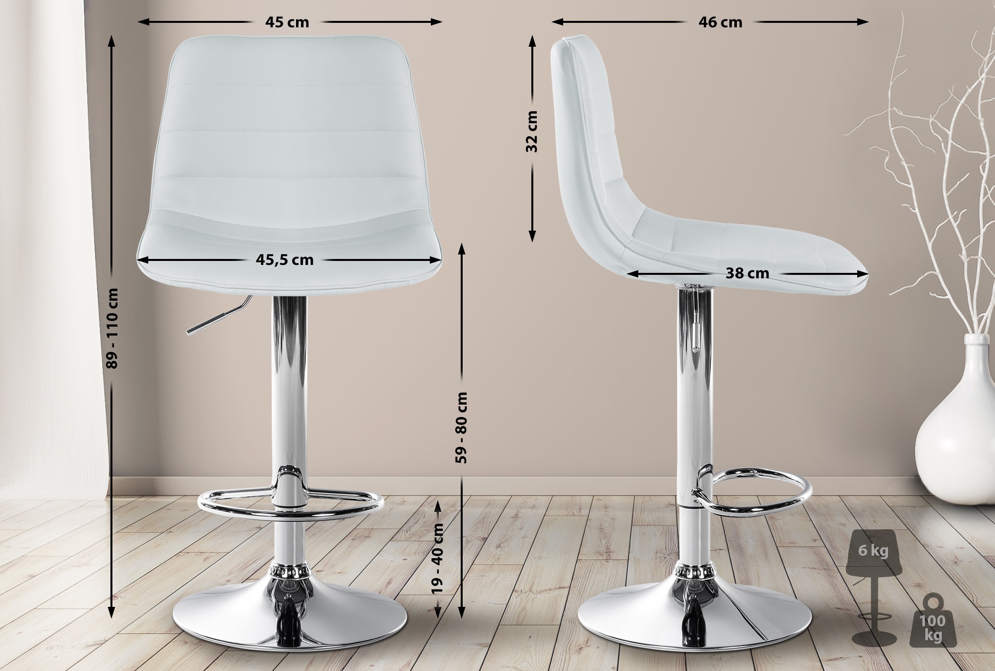 2er Set Barhocker Lex Kunstleder C