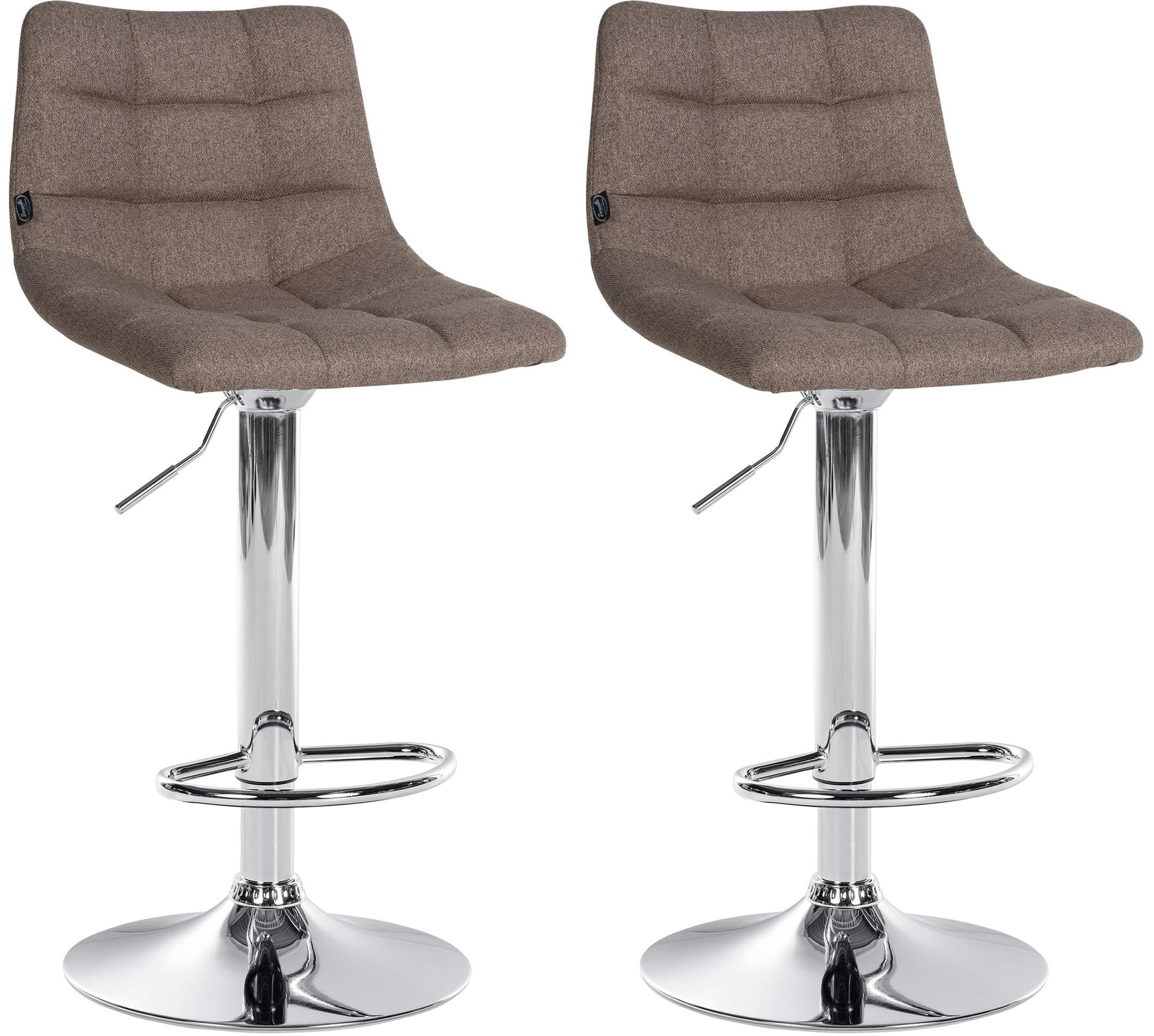 2er Set Barhocker Jerry Stoff Chrom