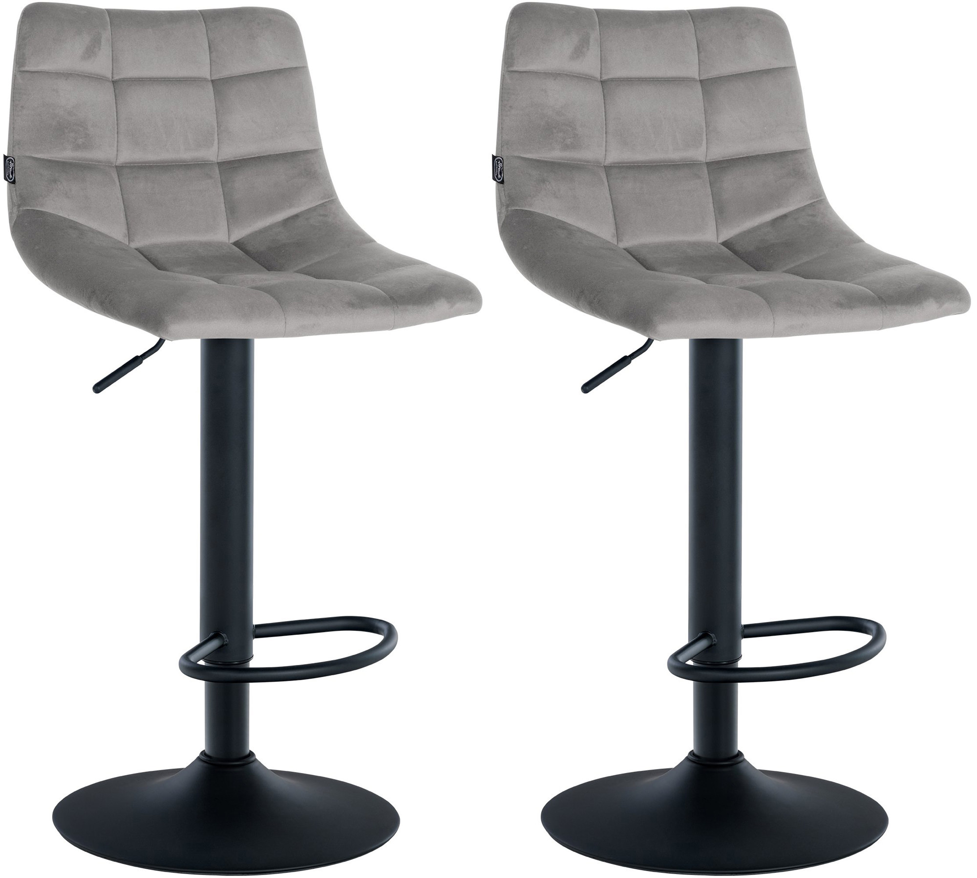 2er Set Barhocker Jerry Samt Schwarz