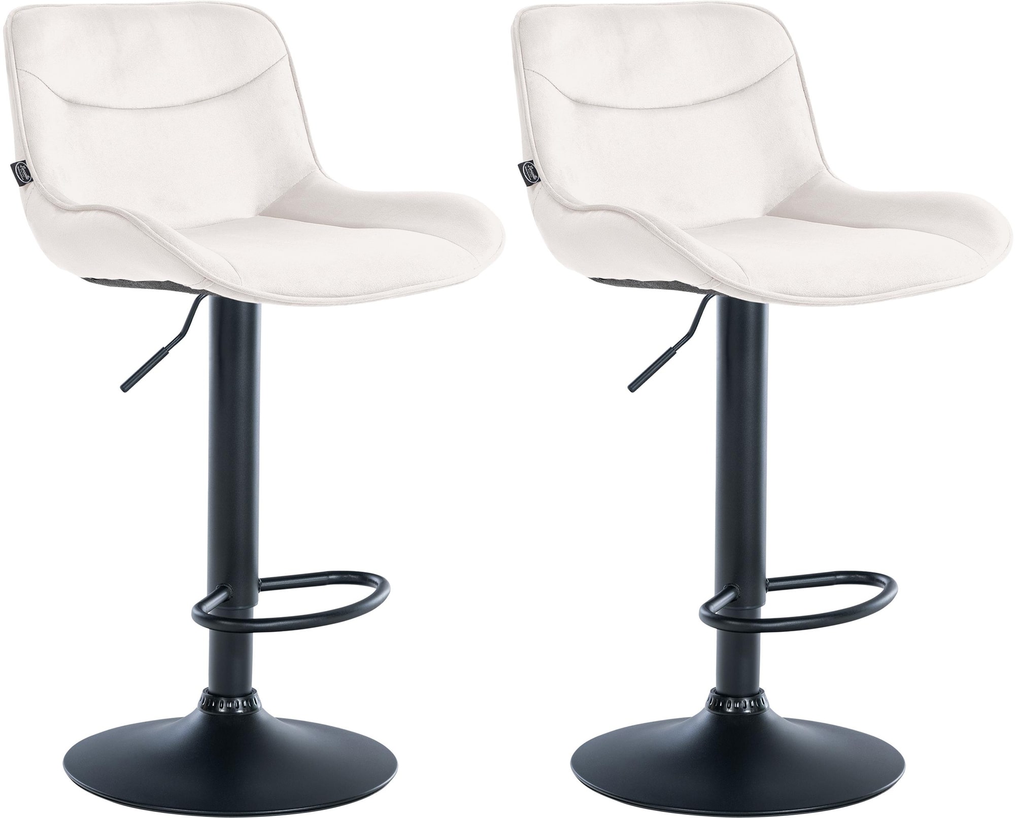 2er Set Barhocker Vonore Samt Schwarz