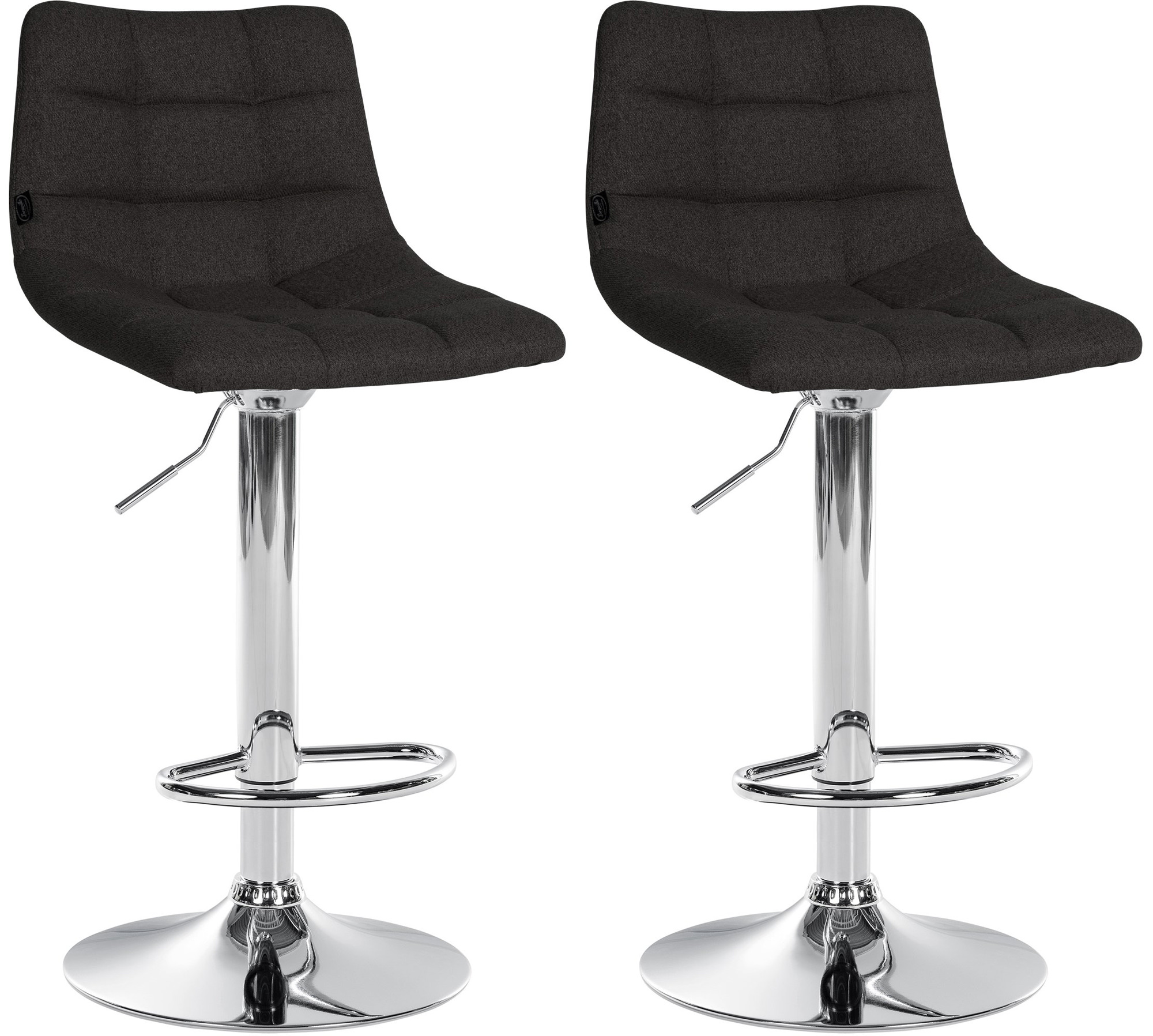 2er Set Barhocker Jerry Stoff Chrom