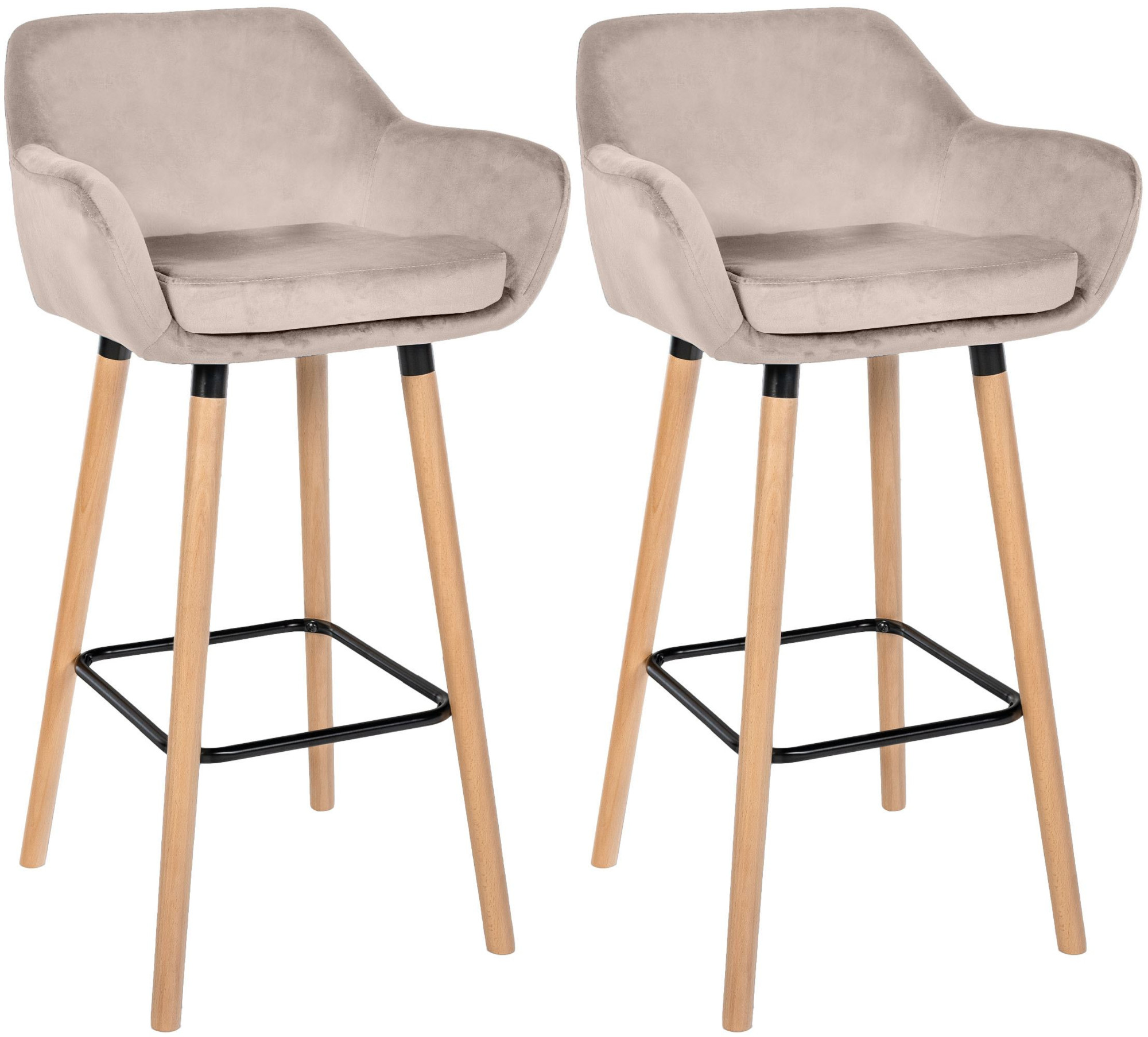 2er Set Barhocker Grant Samt - Image 3