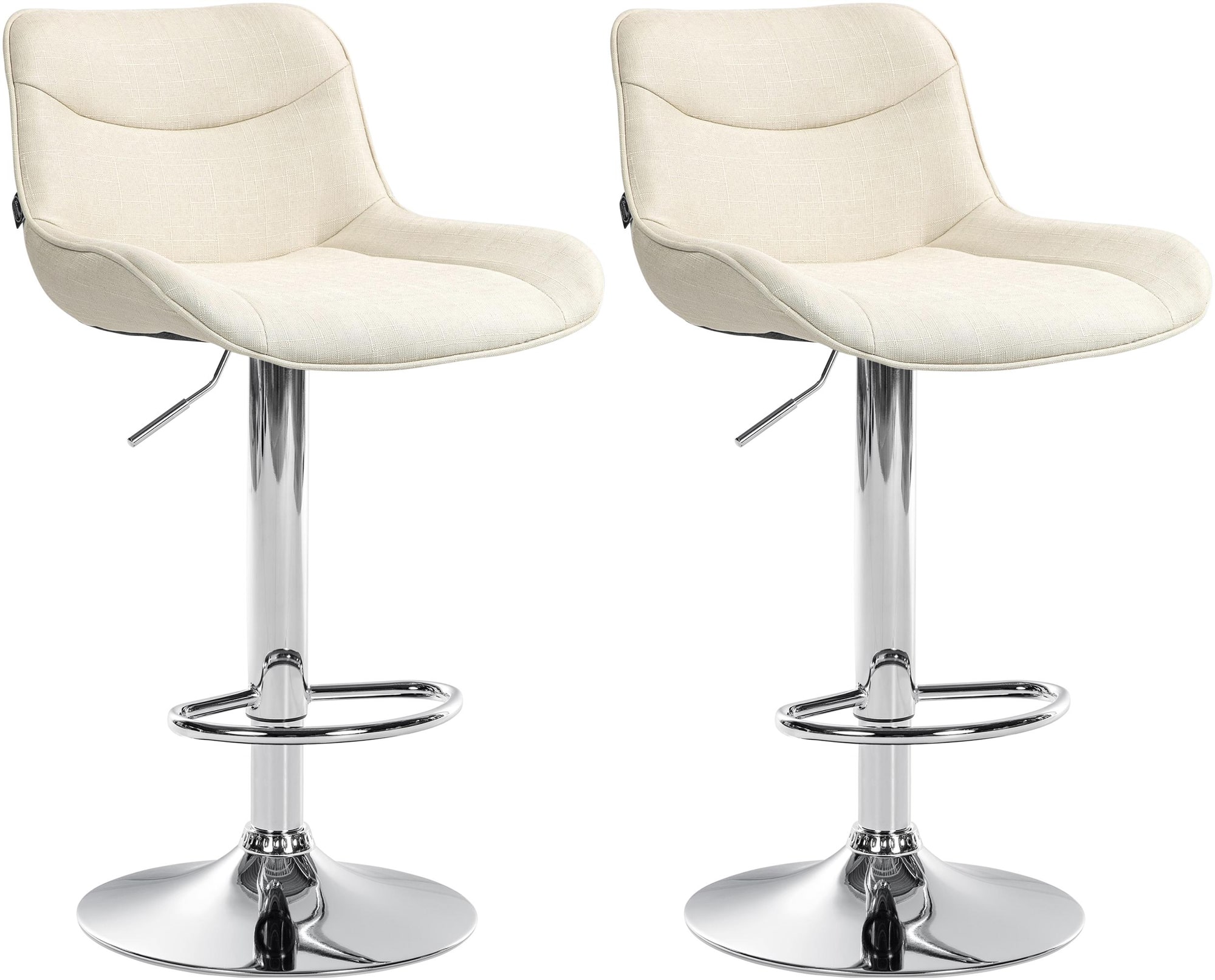 2er Set Barhocker Vonore Stoff Chrom