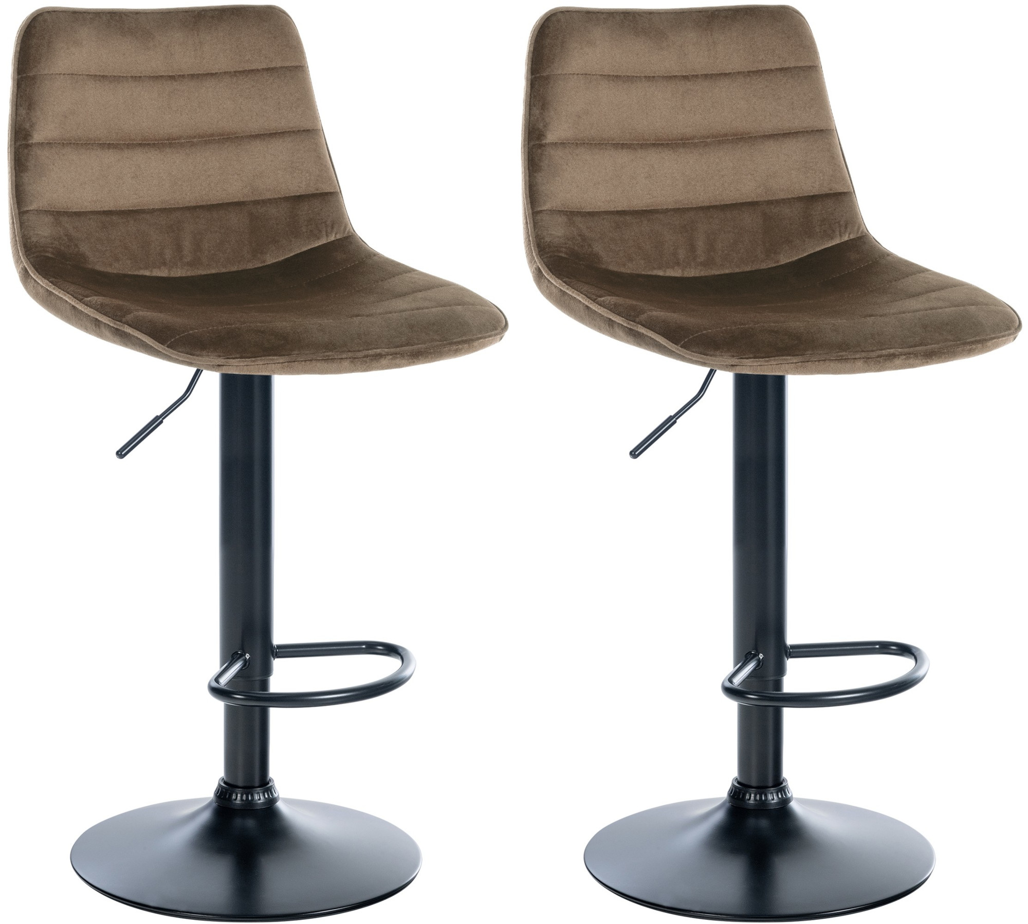 2er Set Barhocker Lex Samt Schwarz