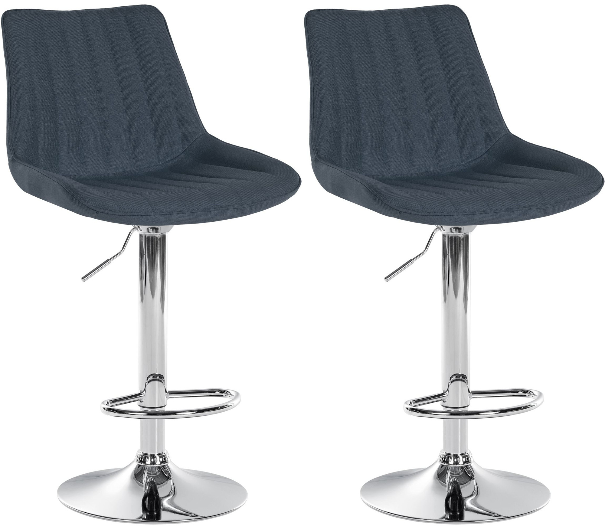 2er Set Barhocker Toni Stoff Chrom