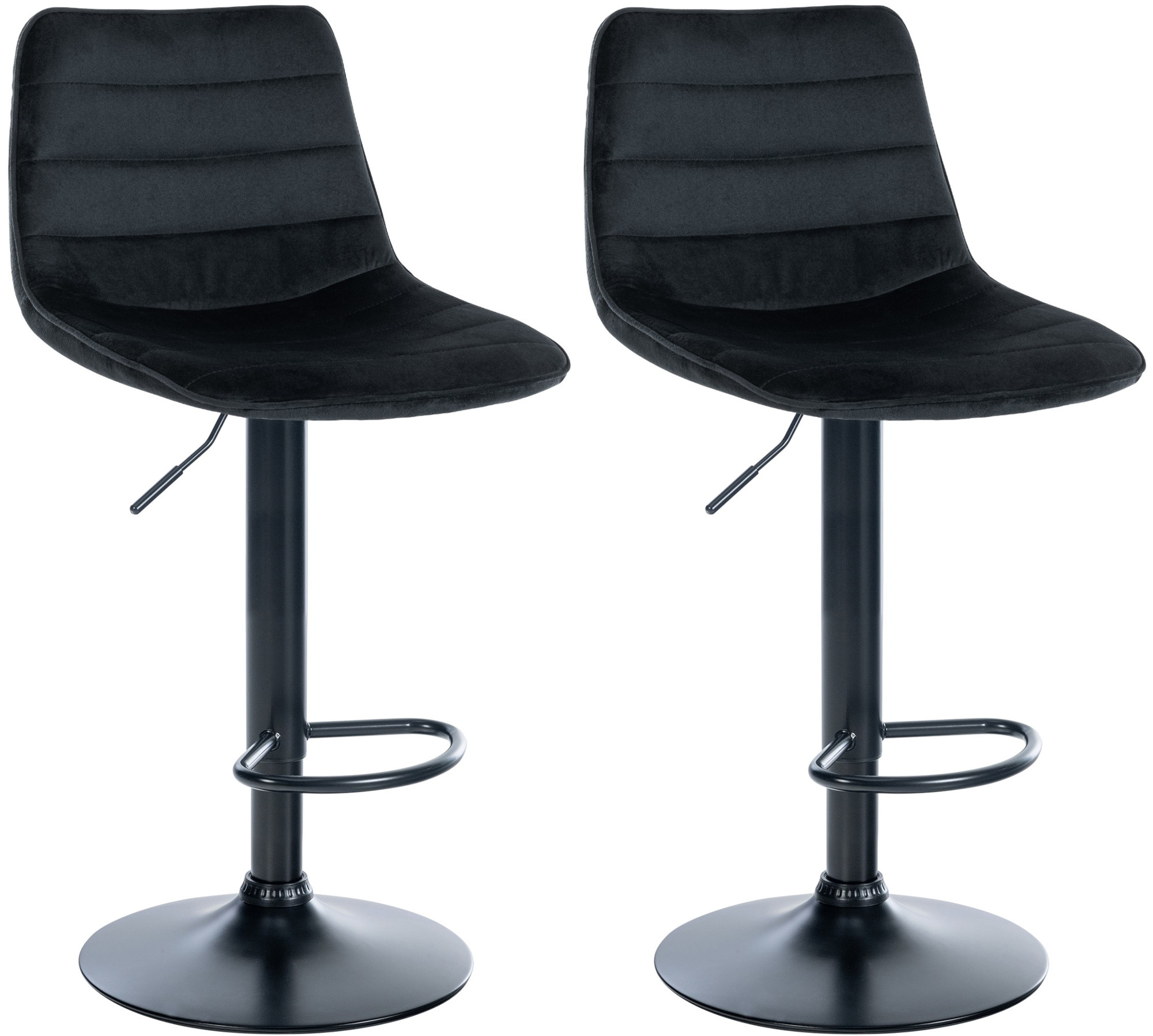 2er Set Barhocker Lex Samt Schwarz
