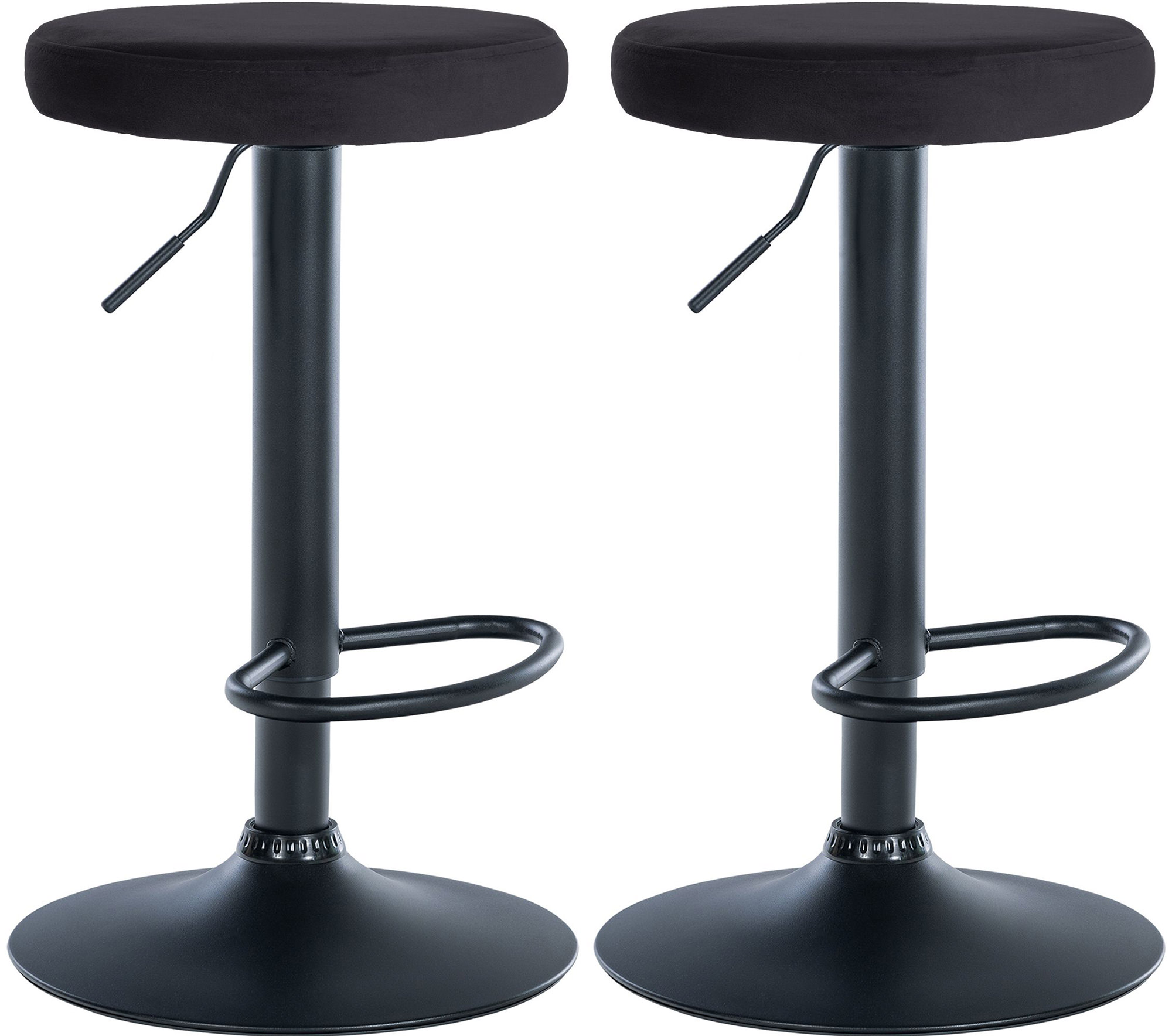 2er Set Barhocker Ponte Samt Schwarz