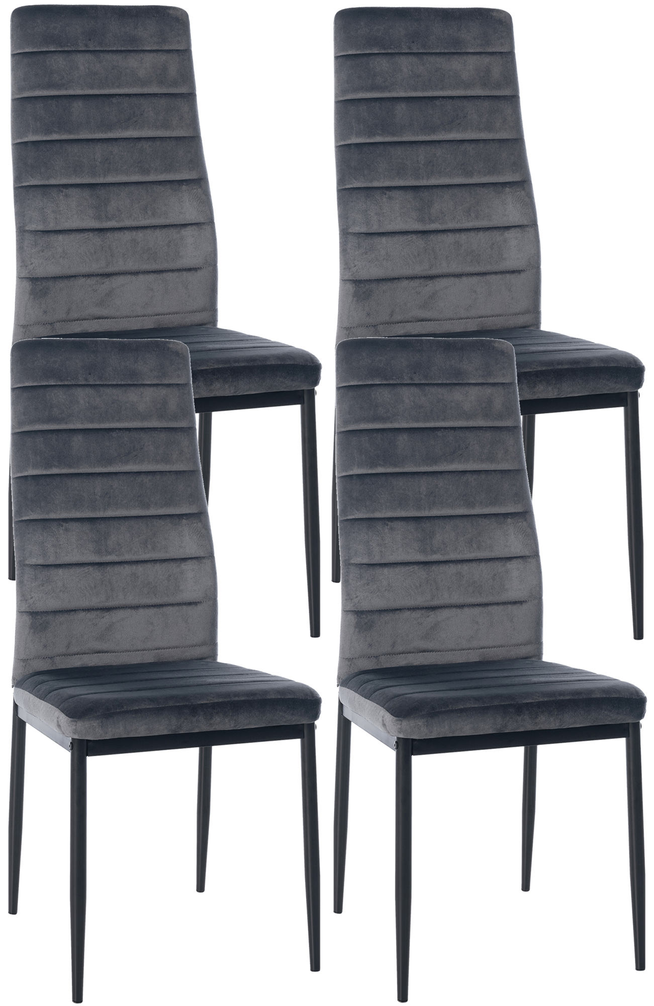4er Set Esszimmerstühle Mayfair Samt