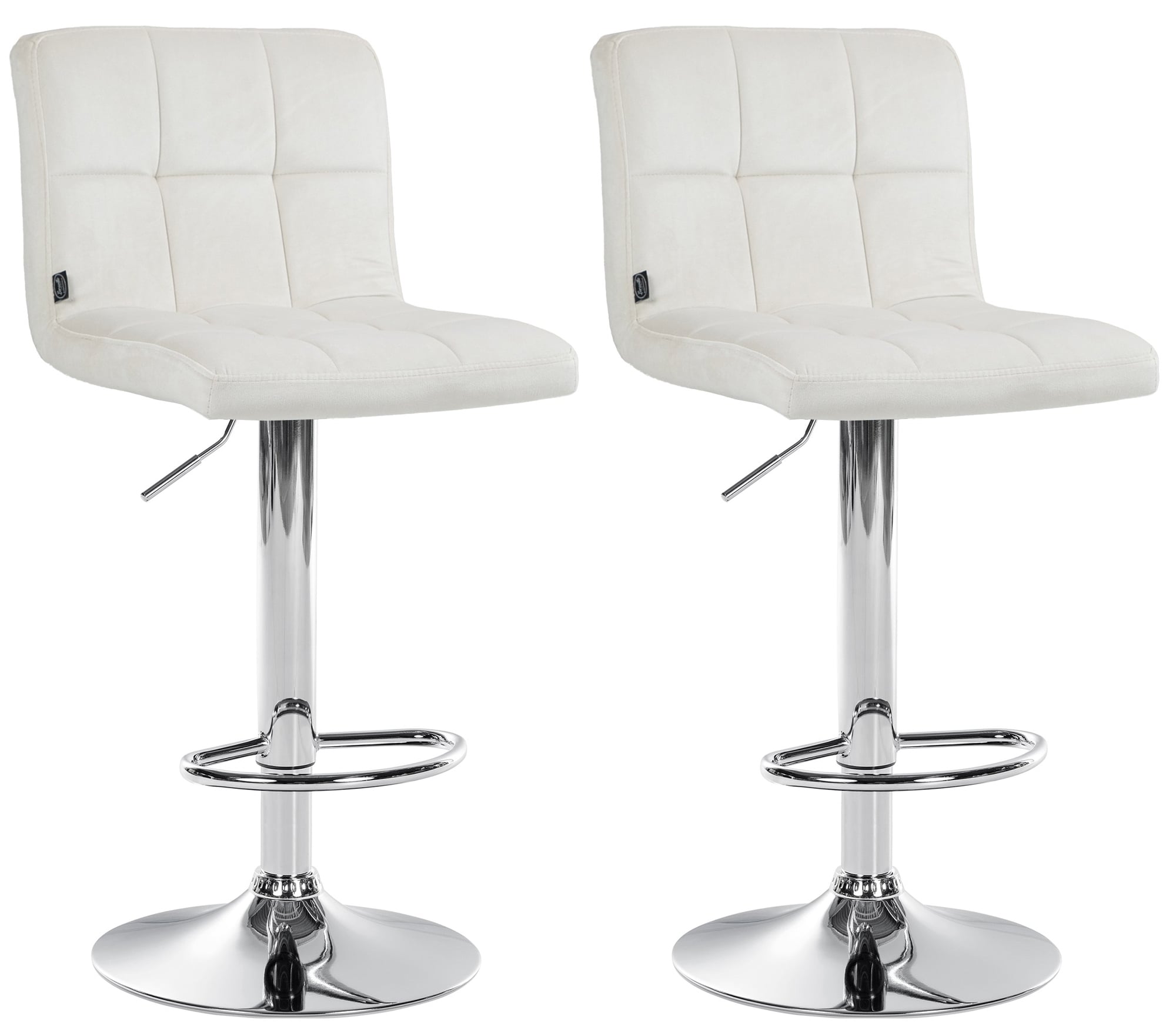 2er Set Barhocker Peru Samt Chrom