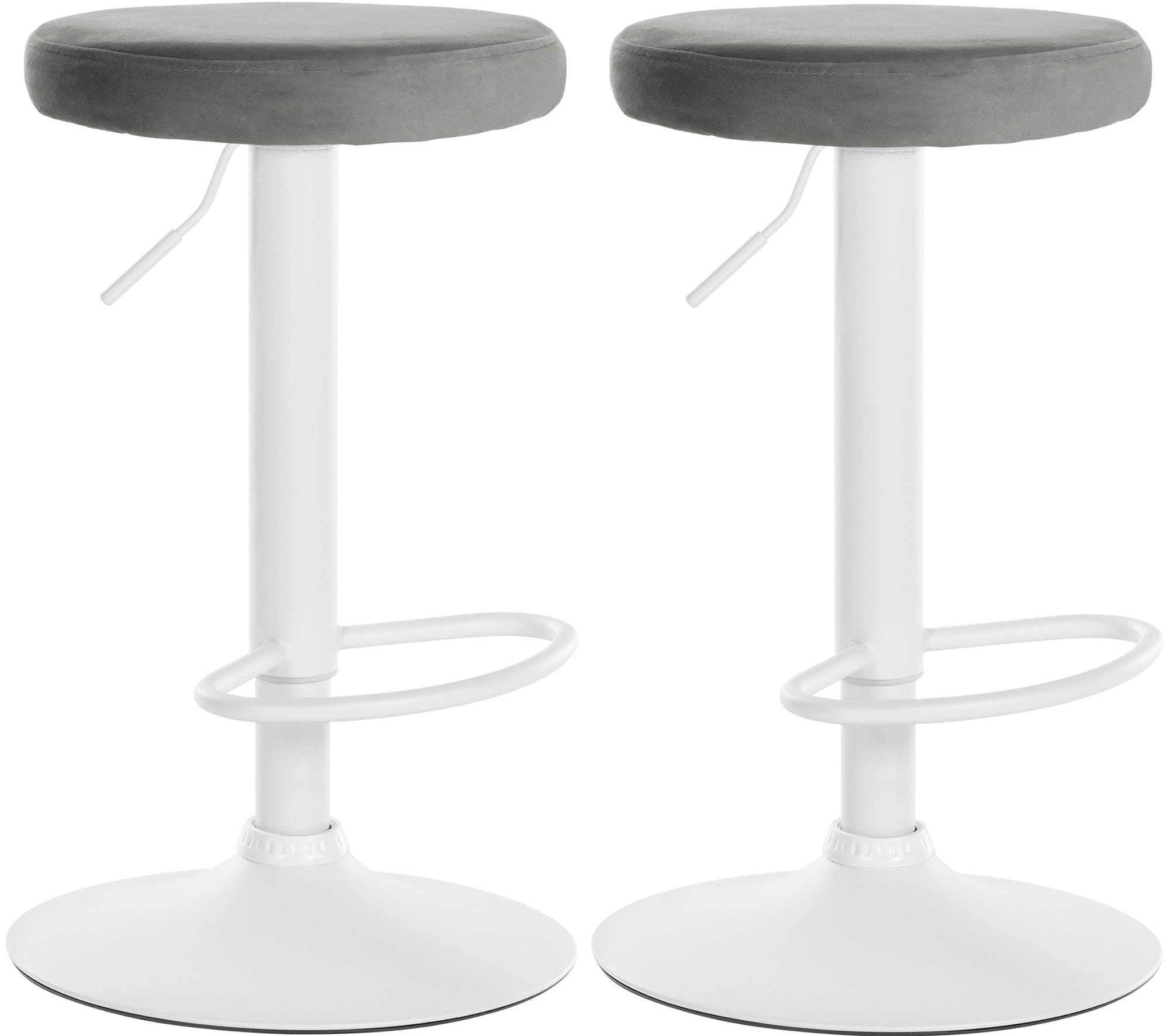 2er Set Barhocker Ponte Samt Weiß