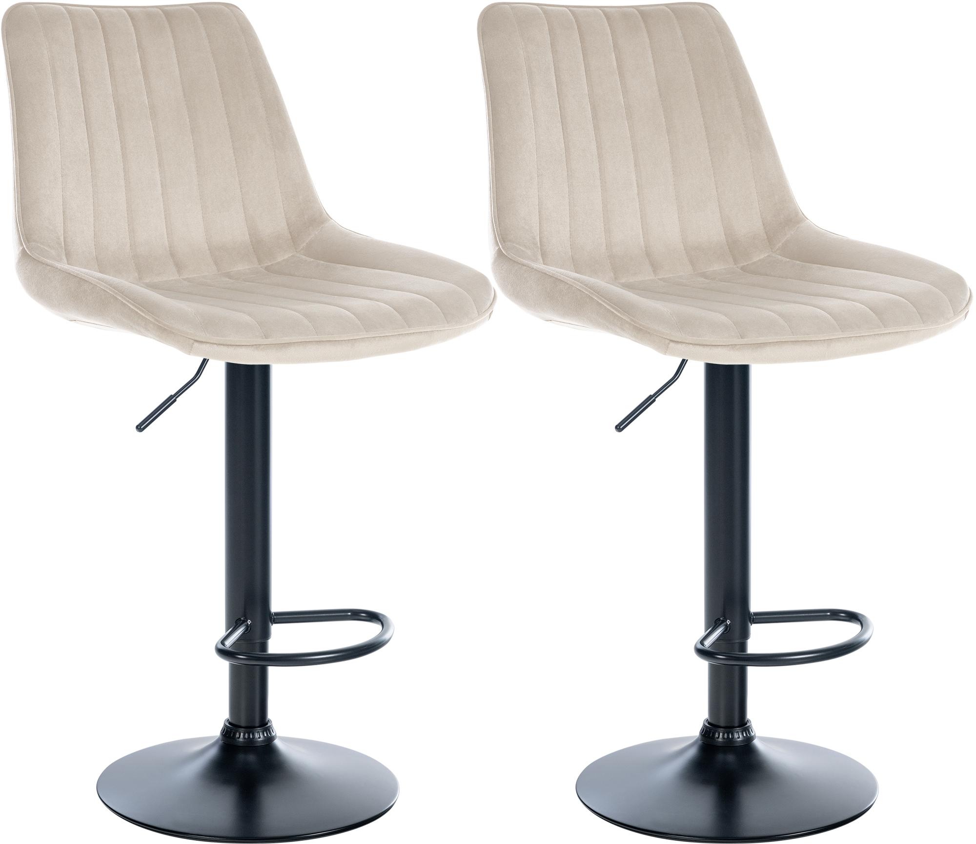 2er Set Barhocker Toni Samt Schwarz - Image 6